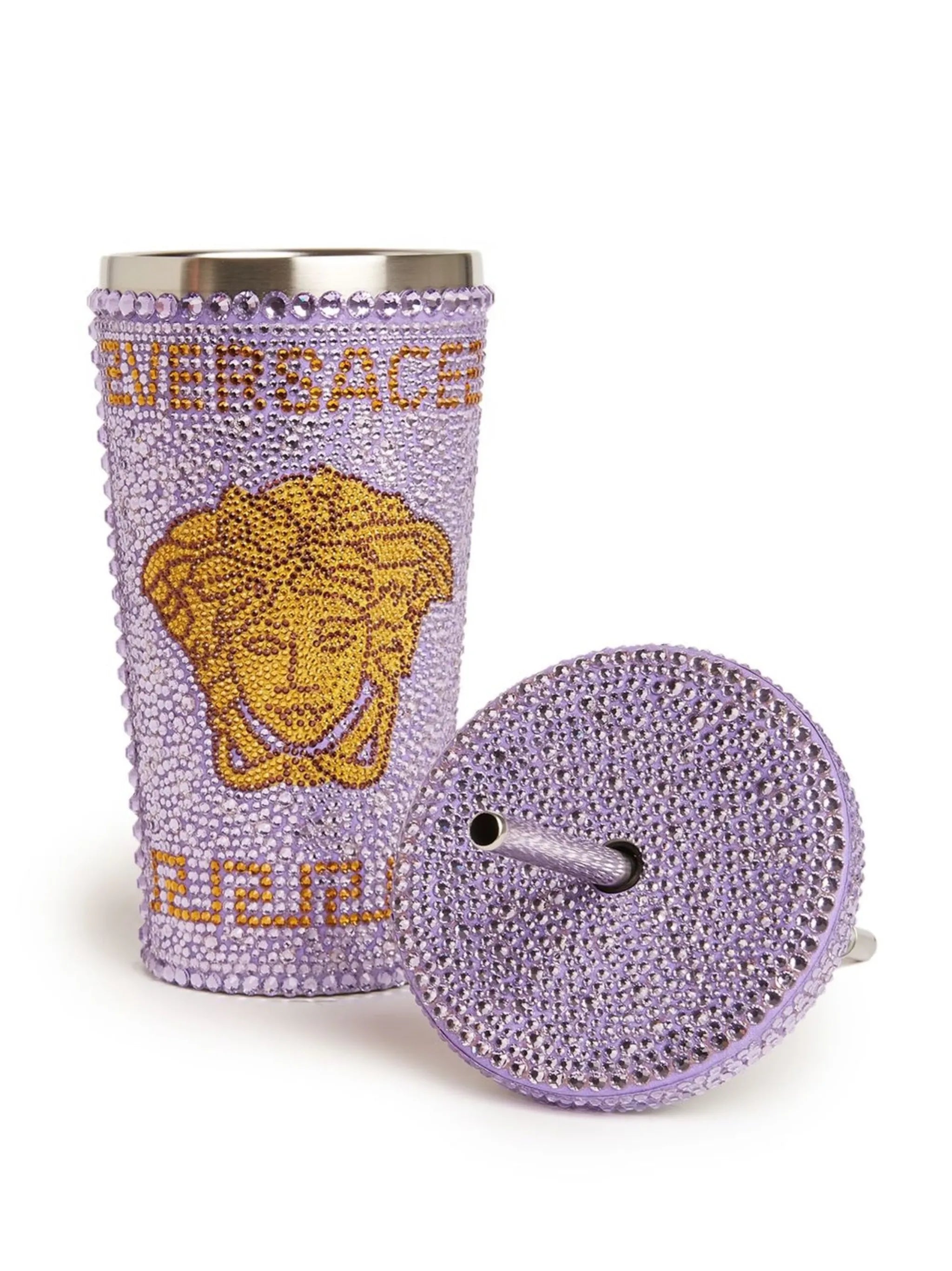 Medusa crystal-embellished travel cup