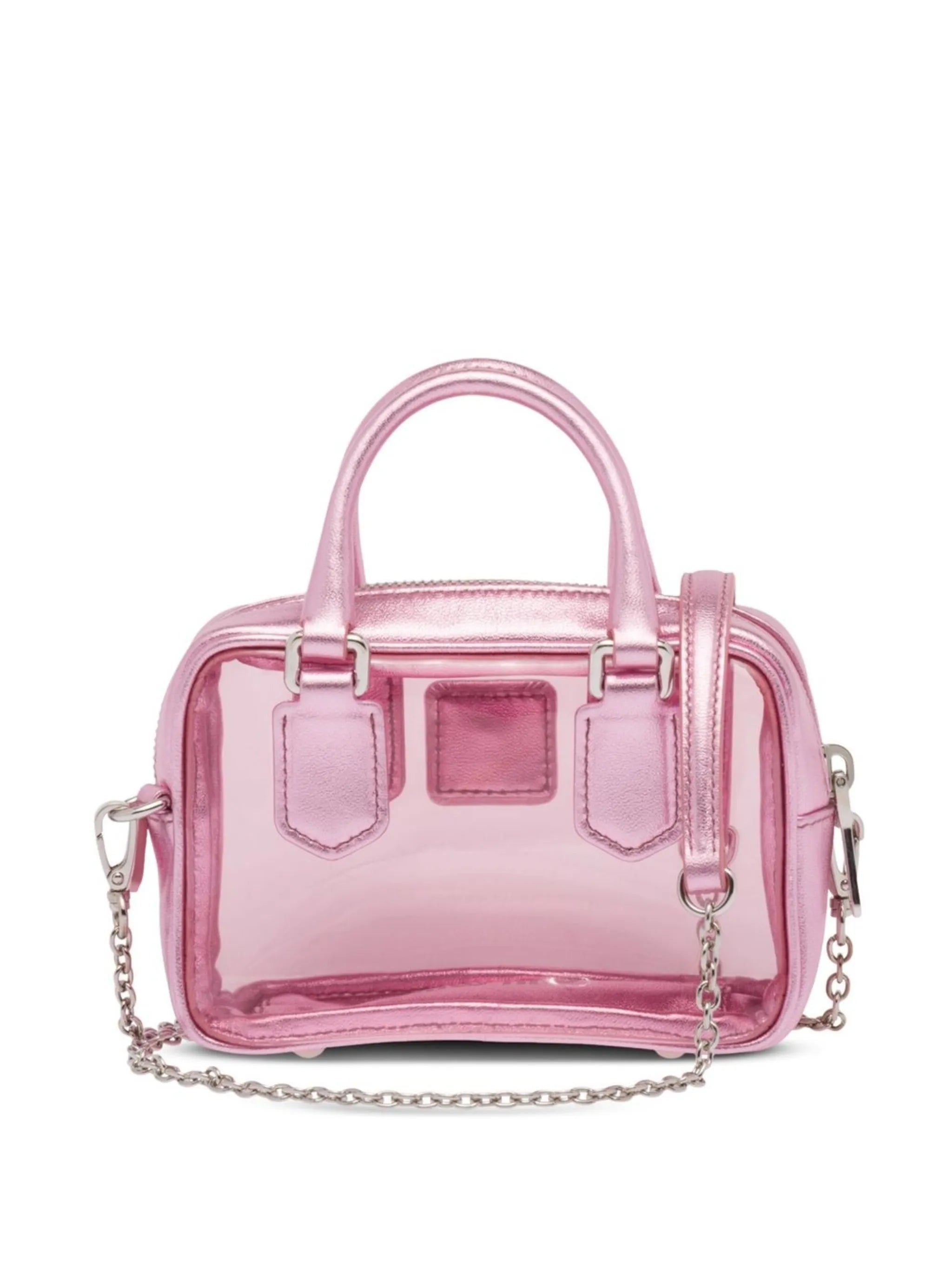 logo-appliqué clear mini bag
