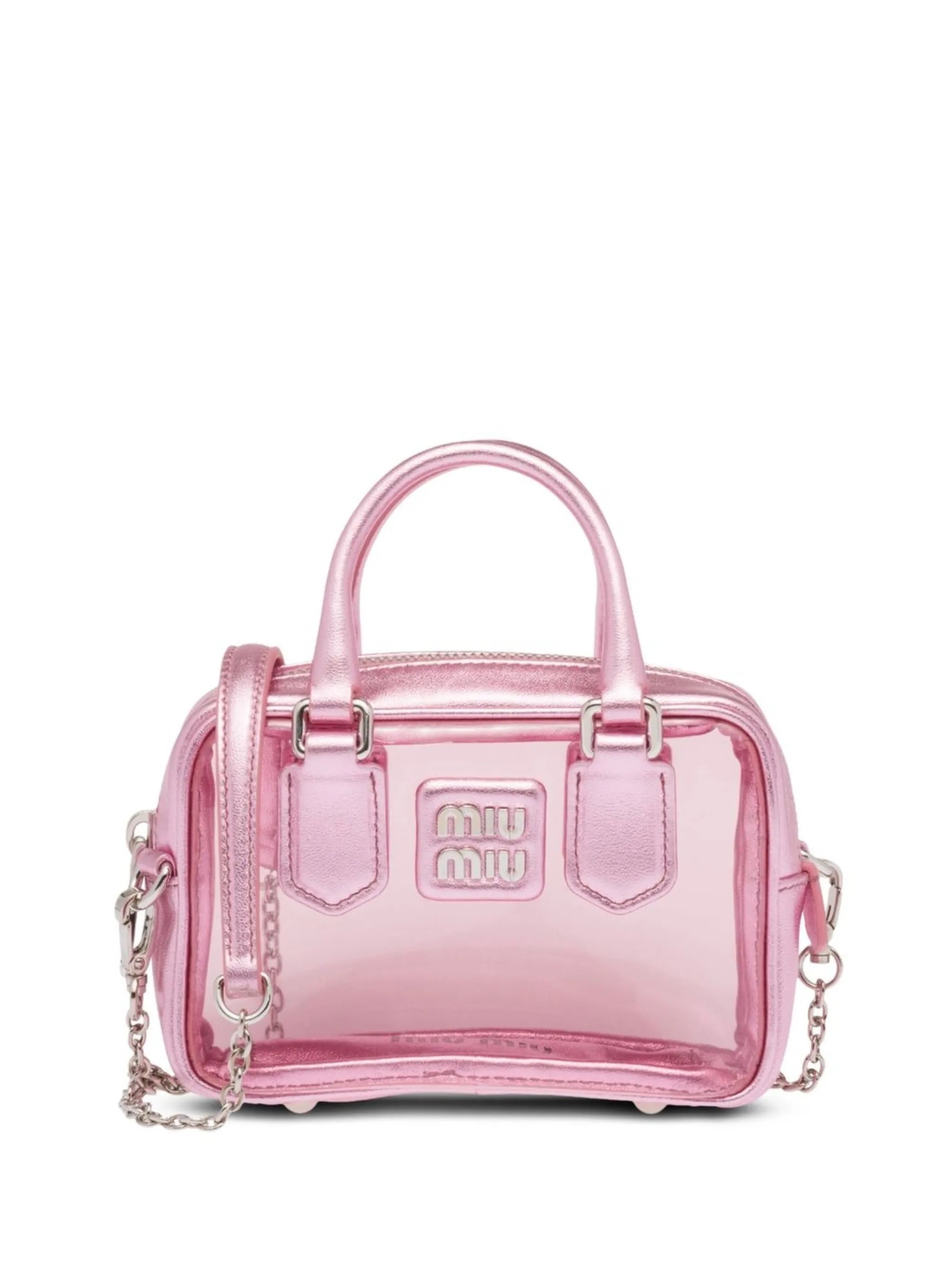 logo-appliqué clear mini bag