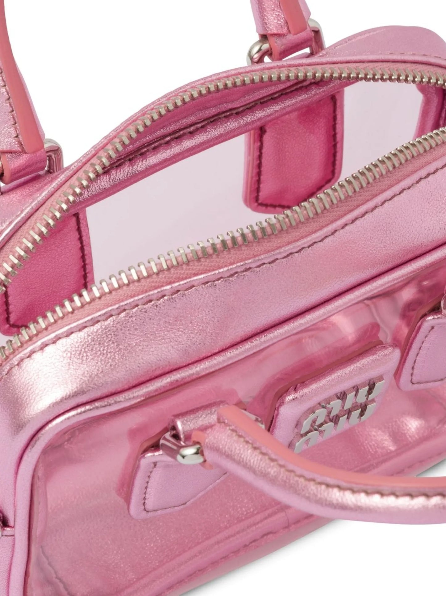 logo-appliqué clear mini bag