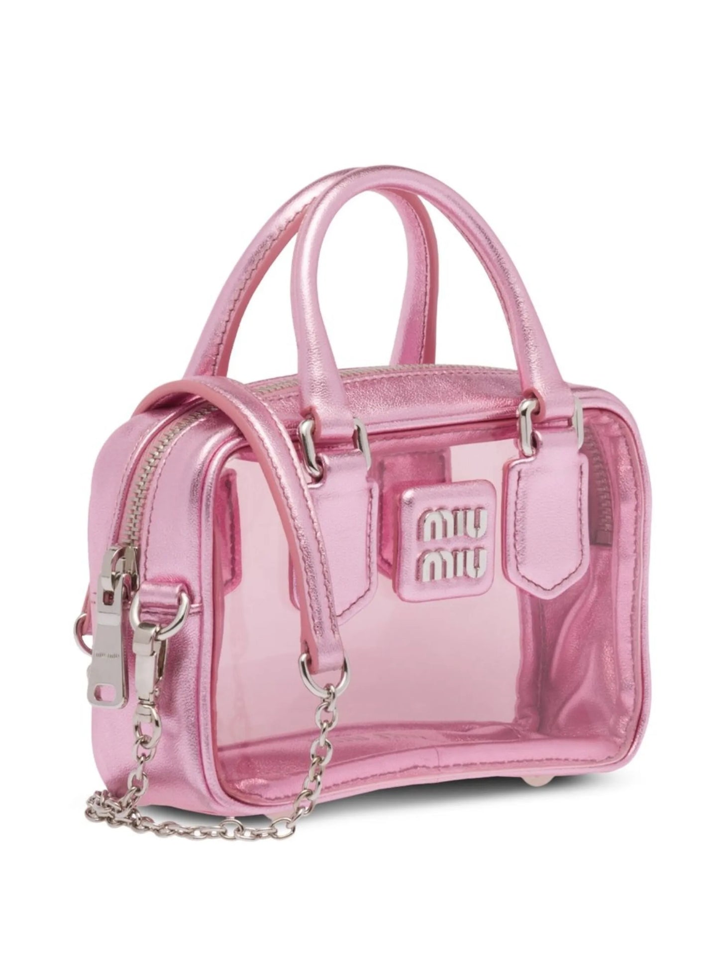 logo-appliqué clear mini bag