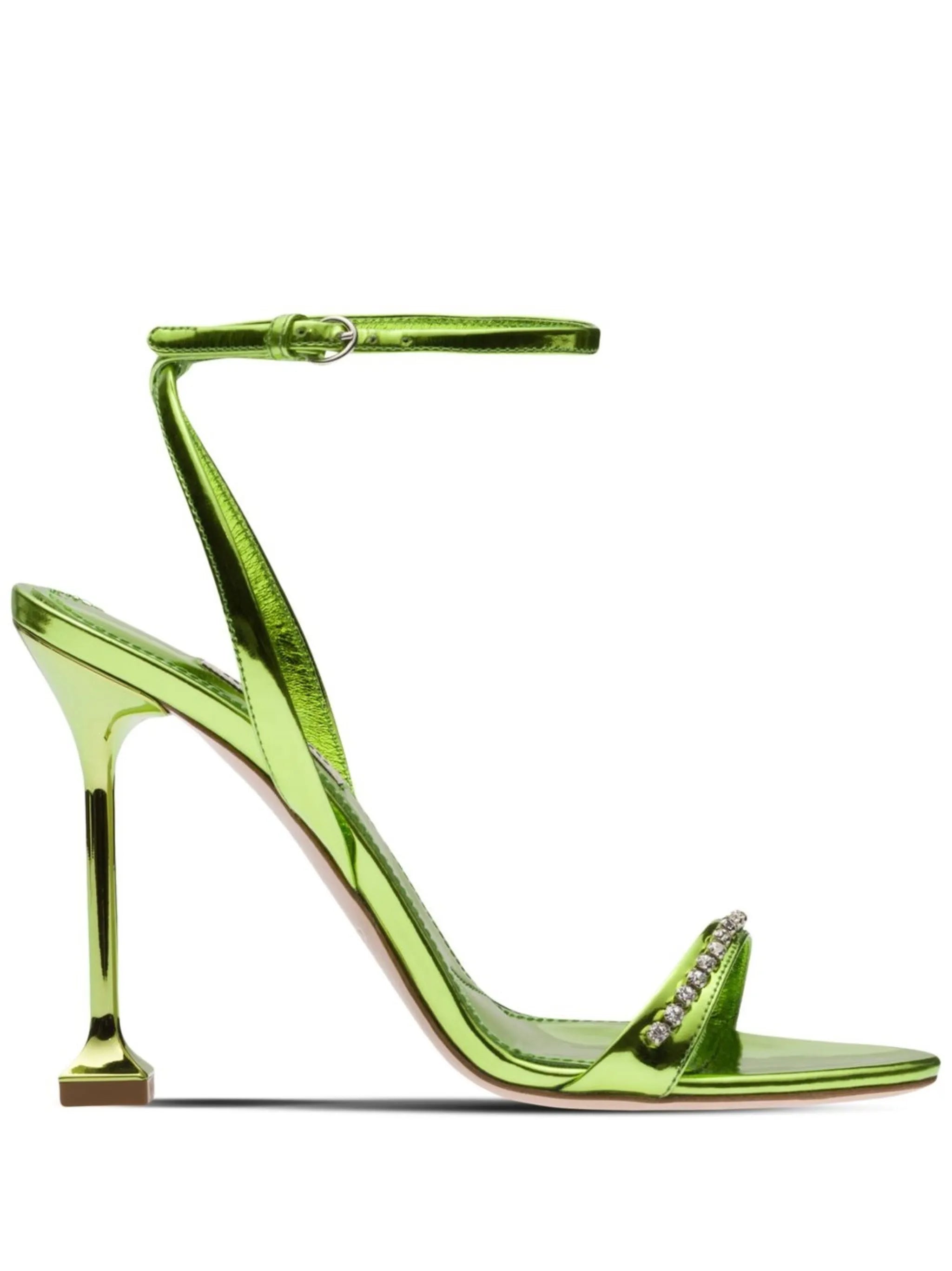 Metallic leather sandals