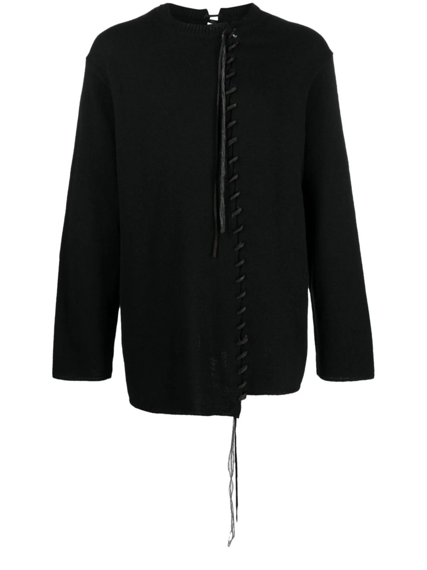 laced-front long-sleeve shirt