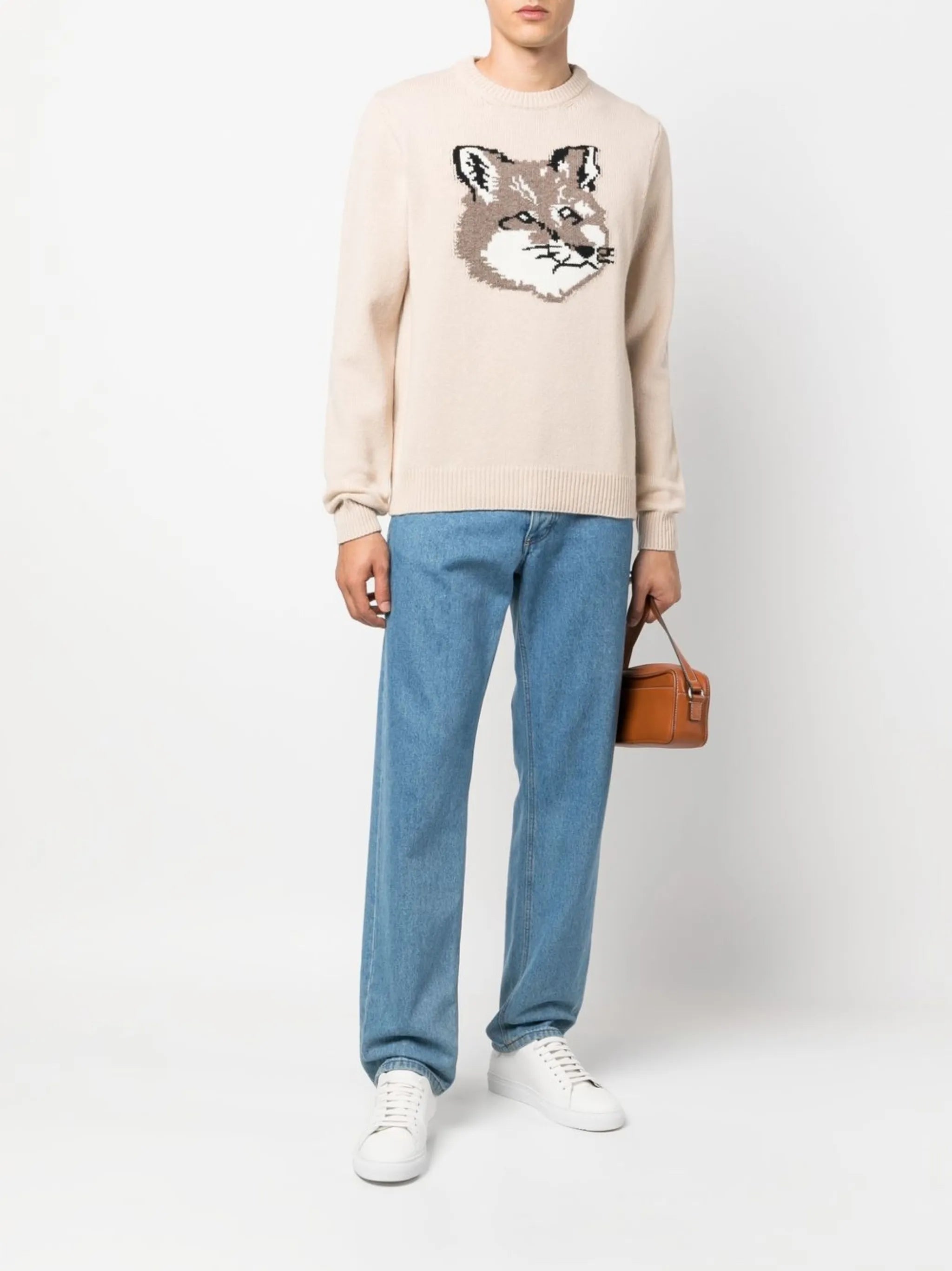 intarsia-knit logo jumper