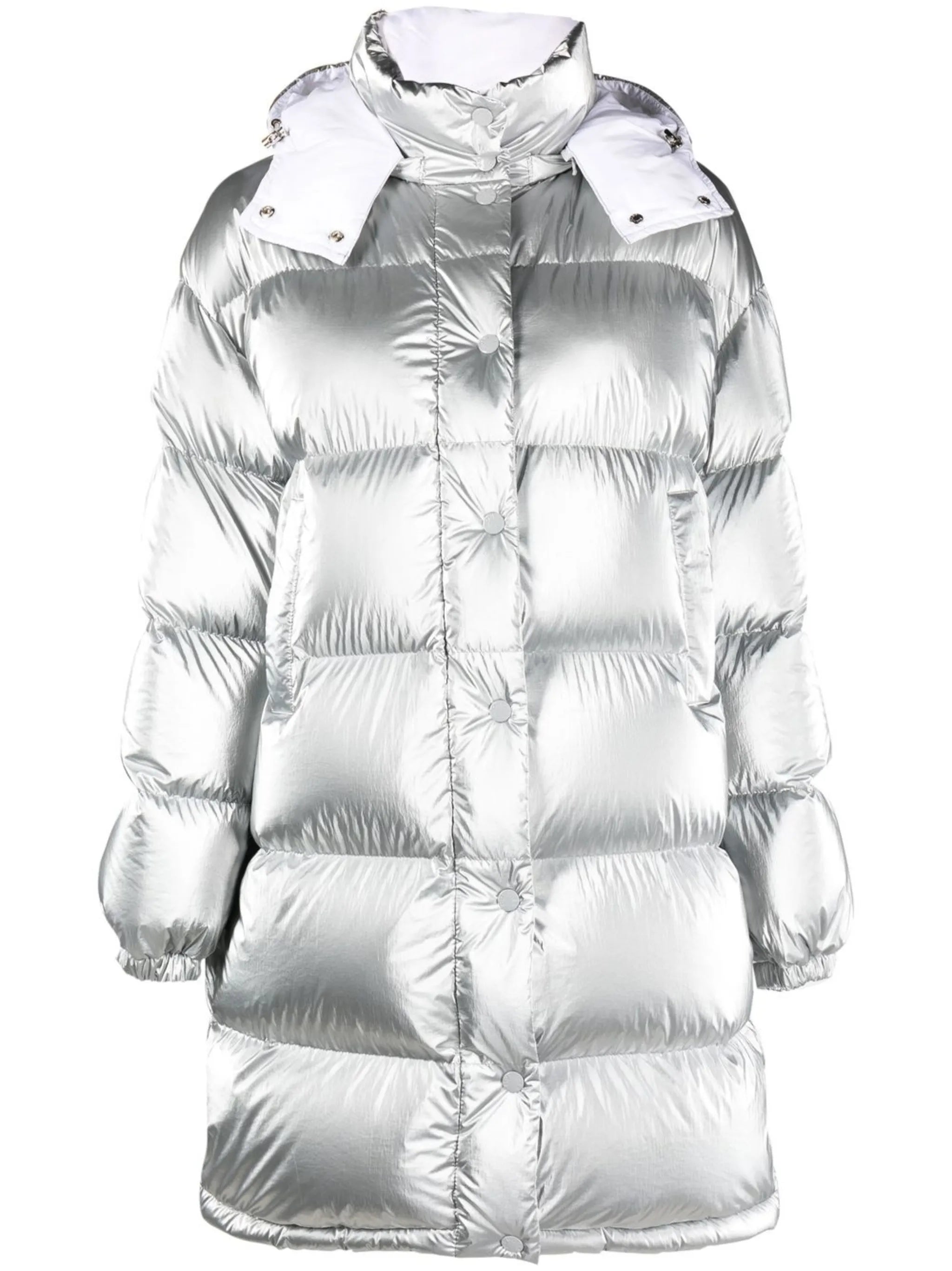 logo-patch padded coat
