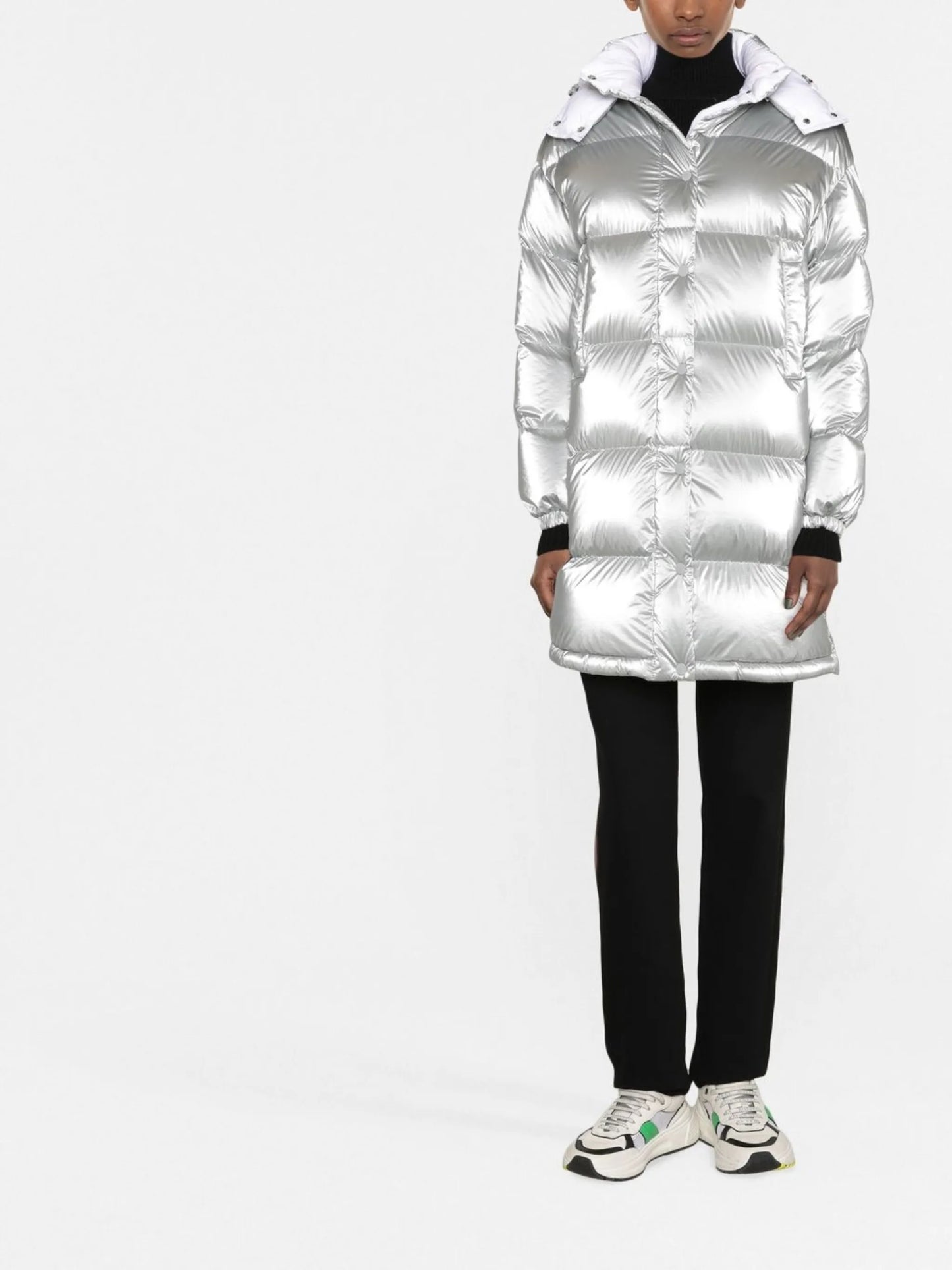 logo-patch padded coat