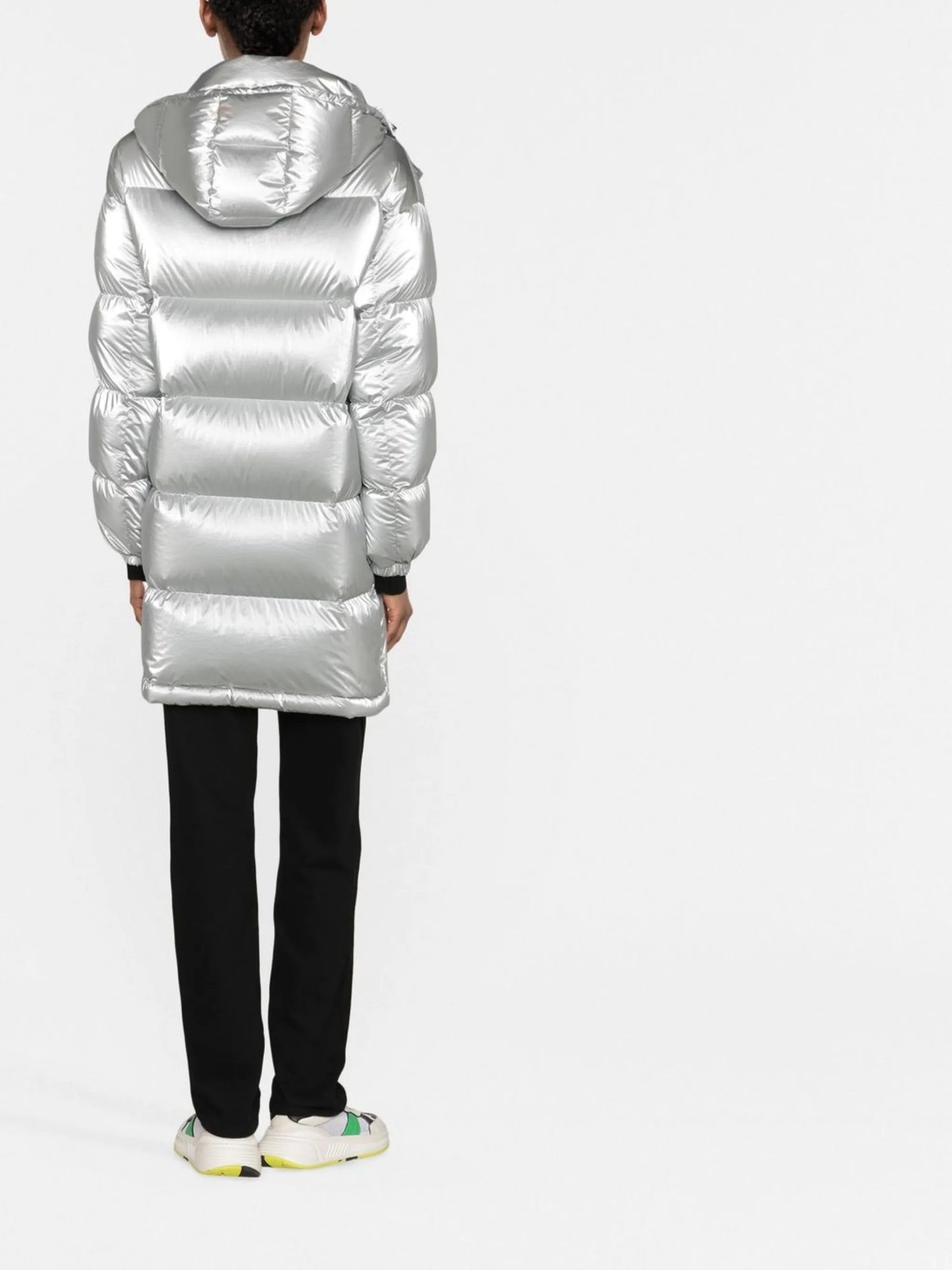 logo-patch padded coat