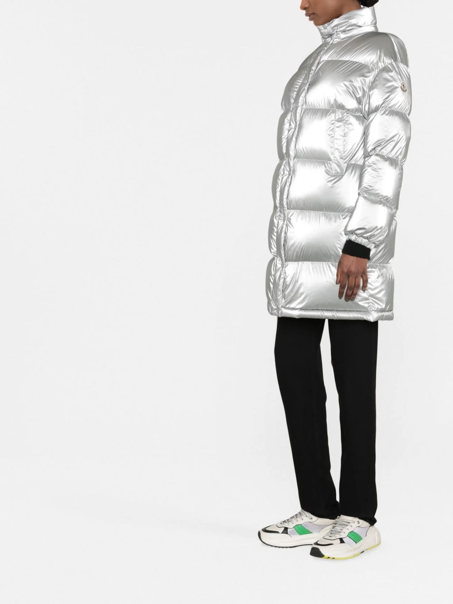 logo-patch padded coat