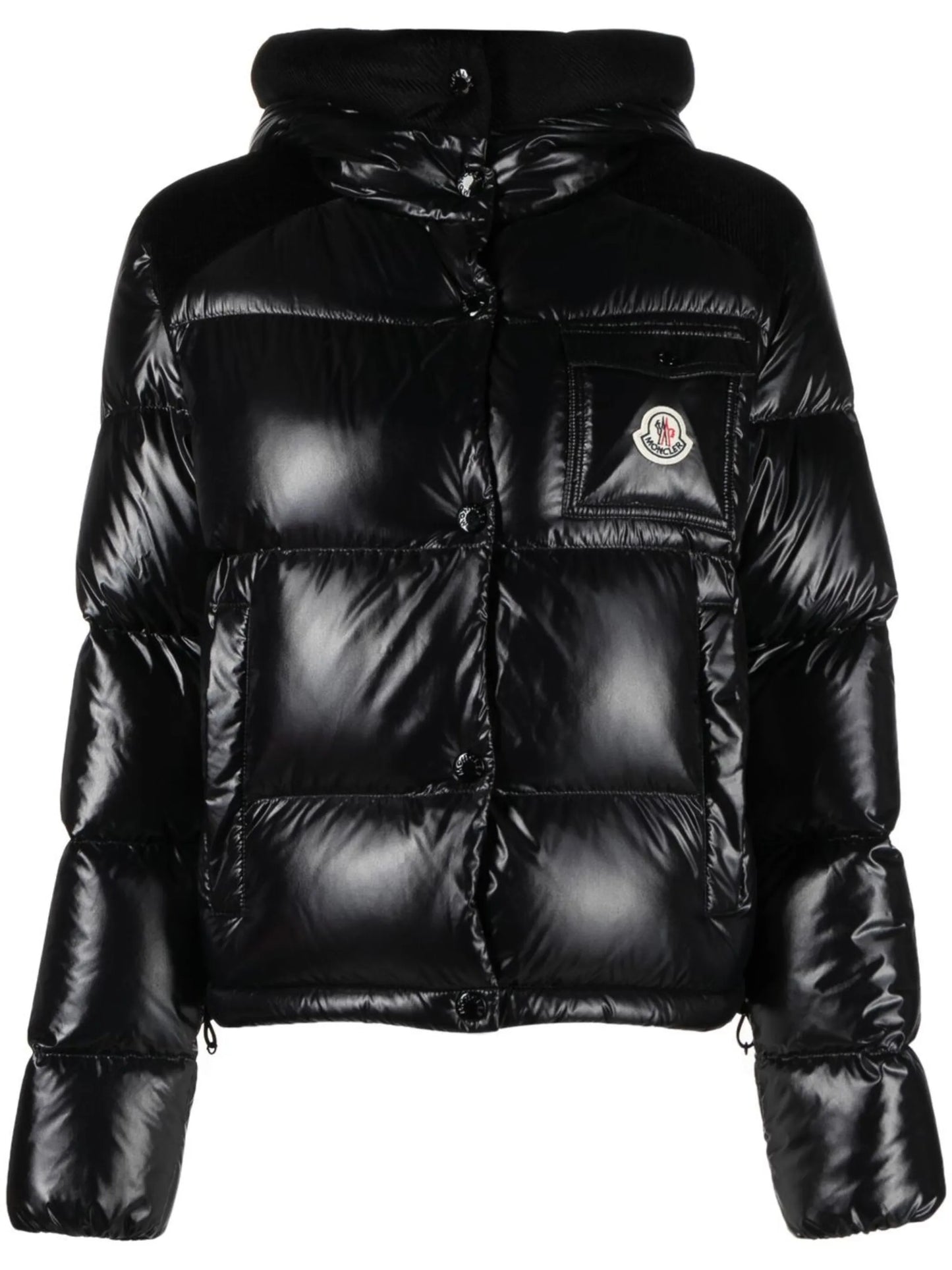 logo-patch hooded padded jacket