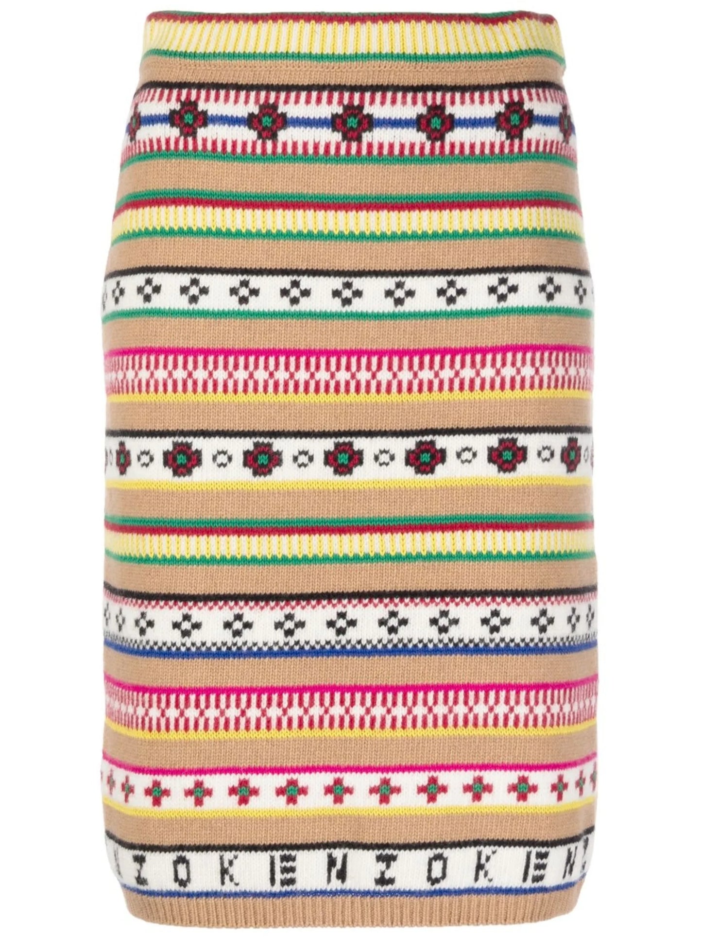 intarsia-knit high-waisted skirt