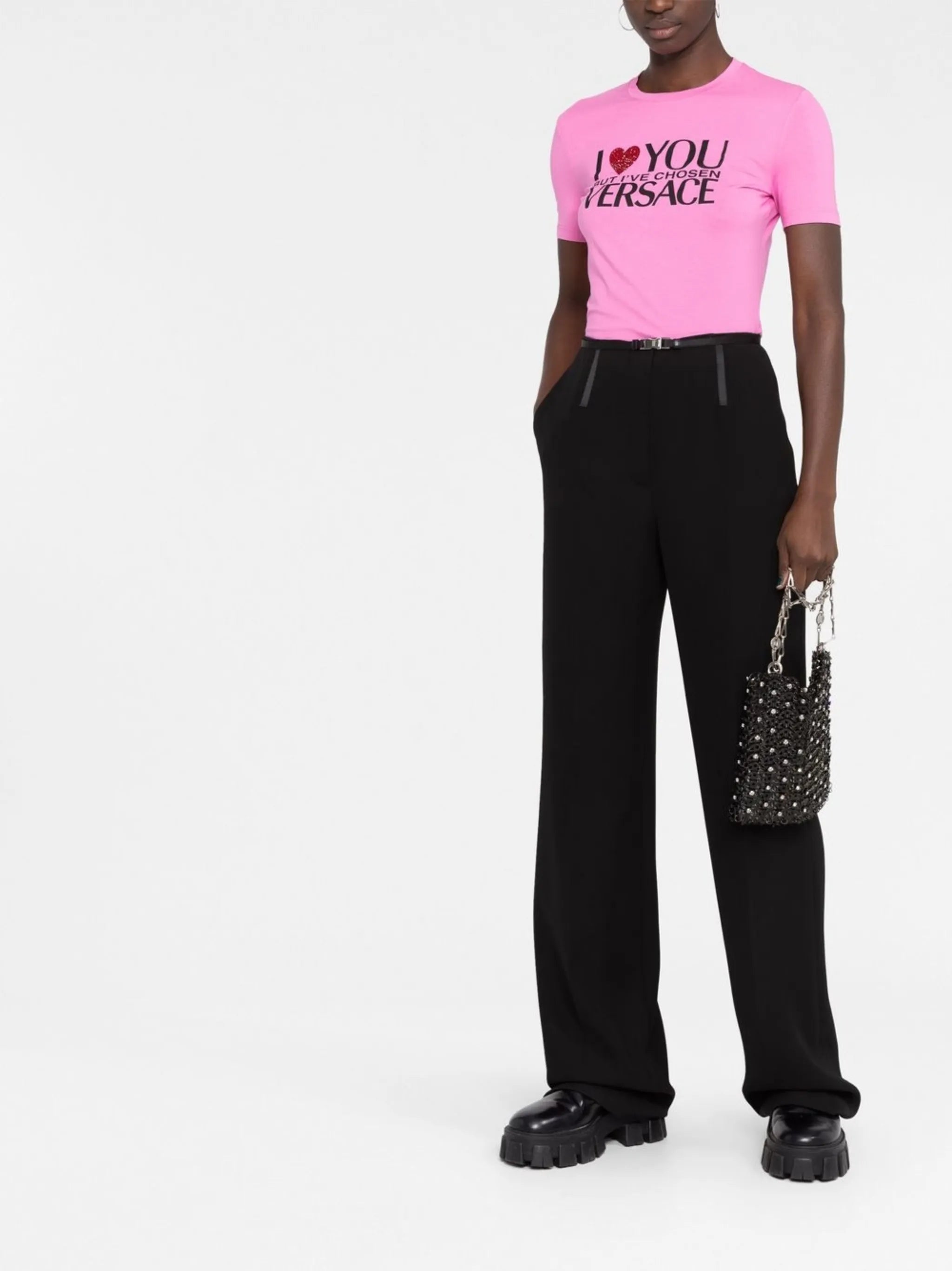 slogan-print T-shirt