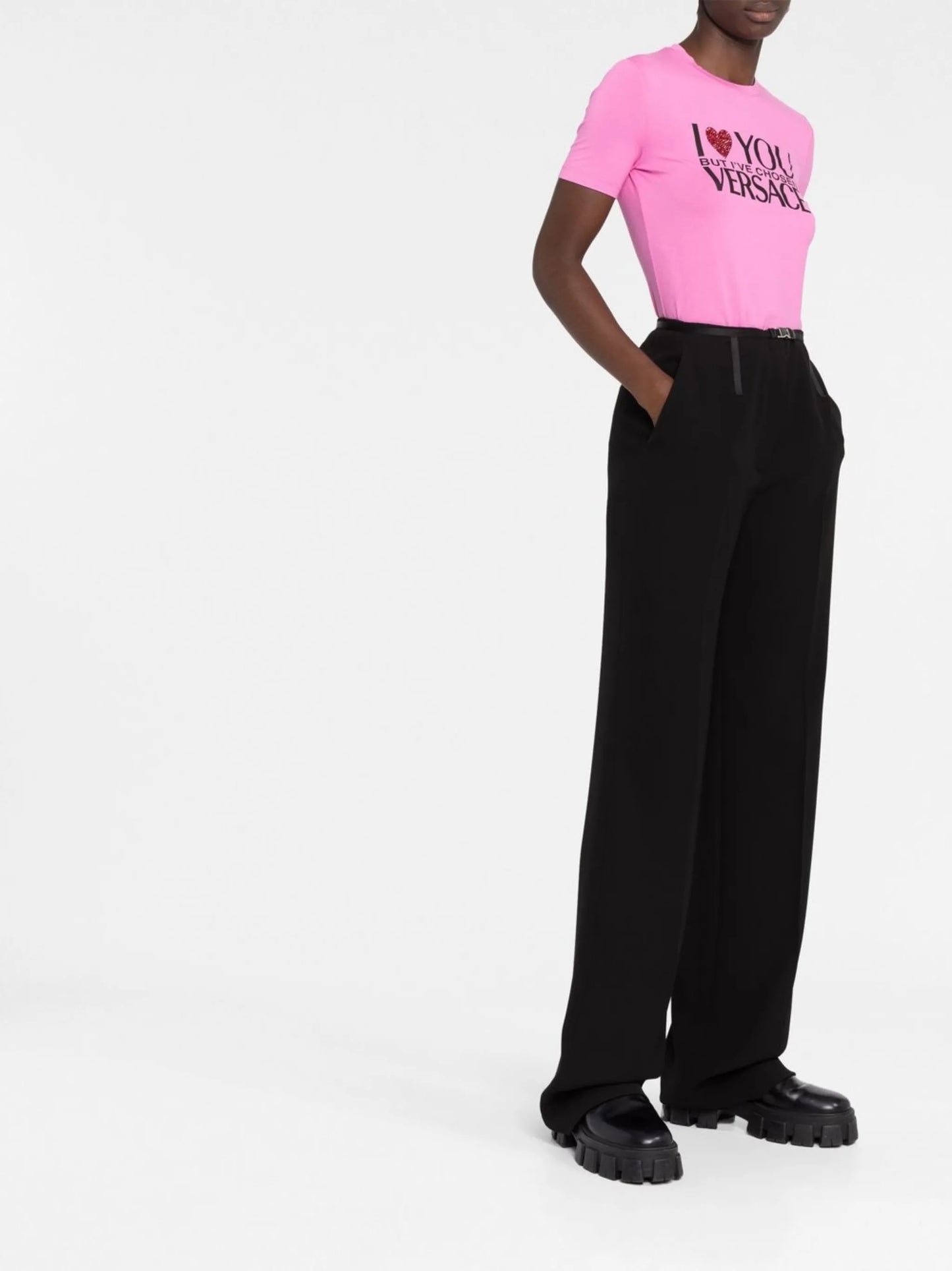 slogan-print T-shirt