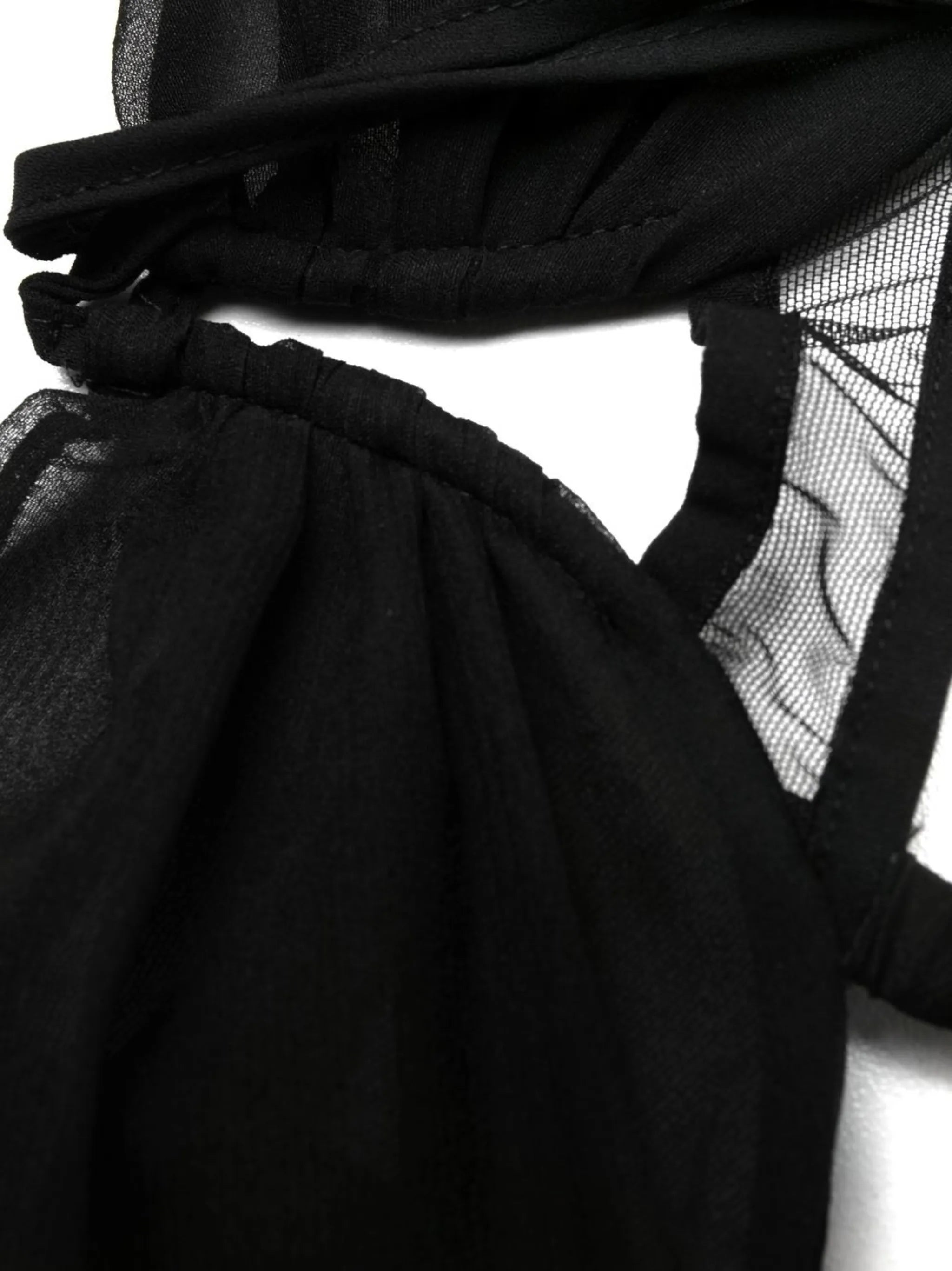 sheer-panel halterneck bra