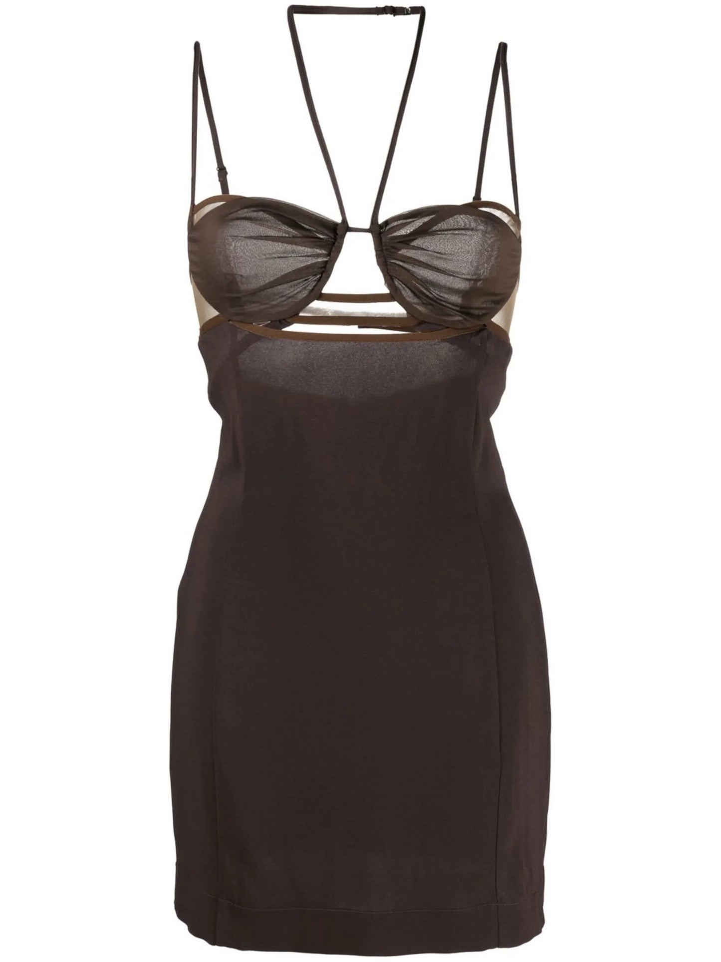 layered-detail halterneck dress