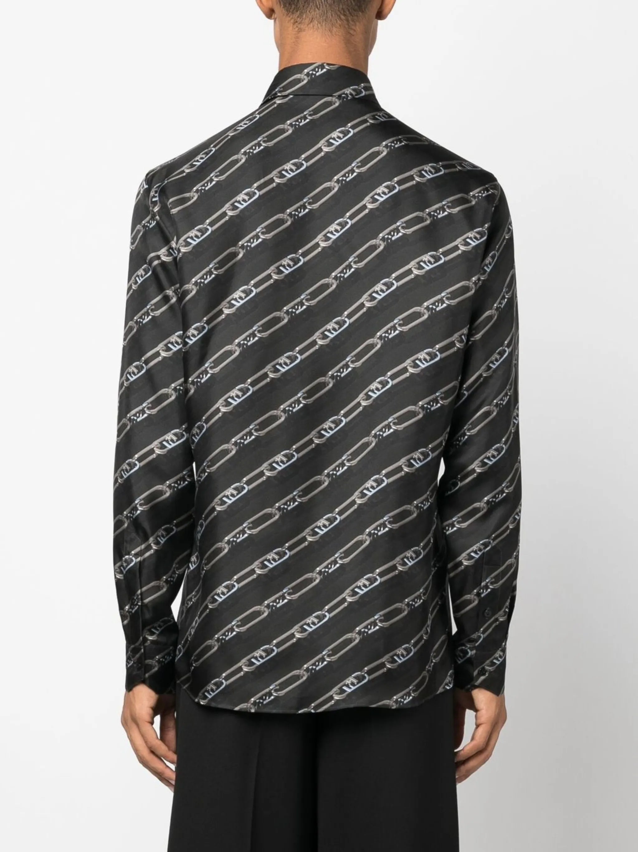 FF-logo print silk shirt