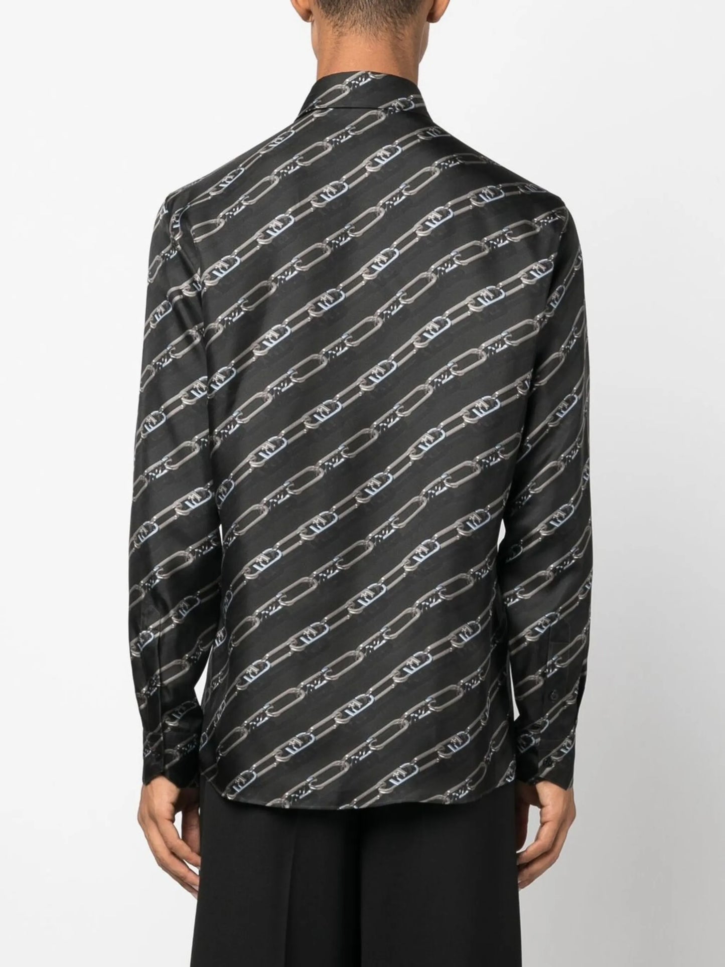 FF-logo print silk shirt