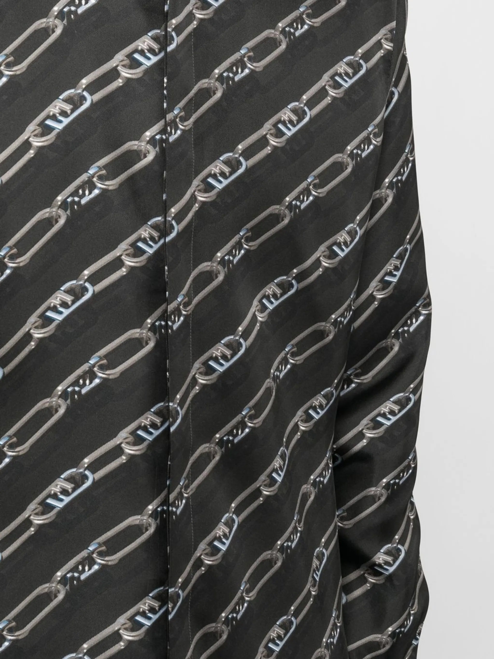 FF-logo print silk shirt