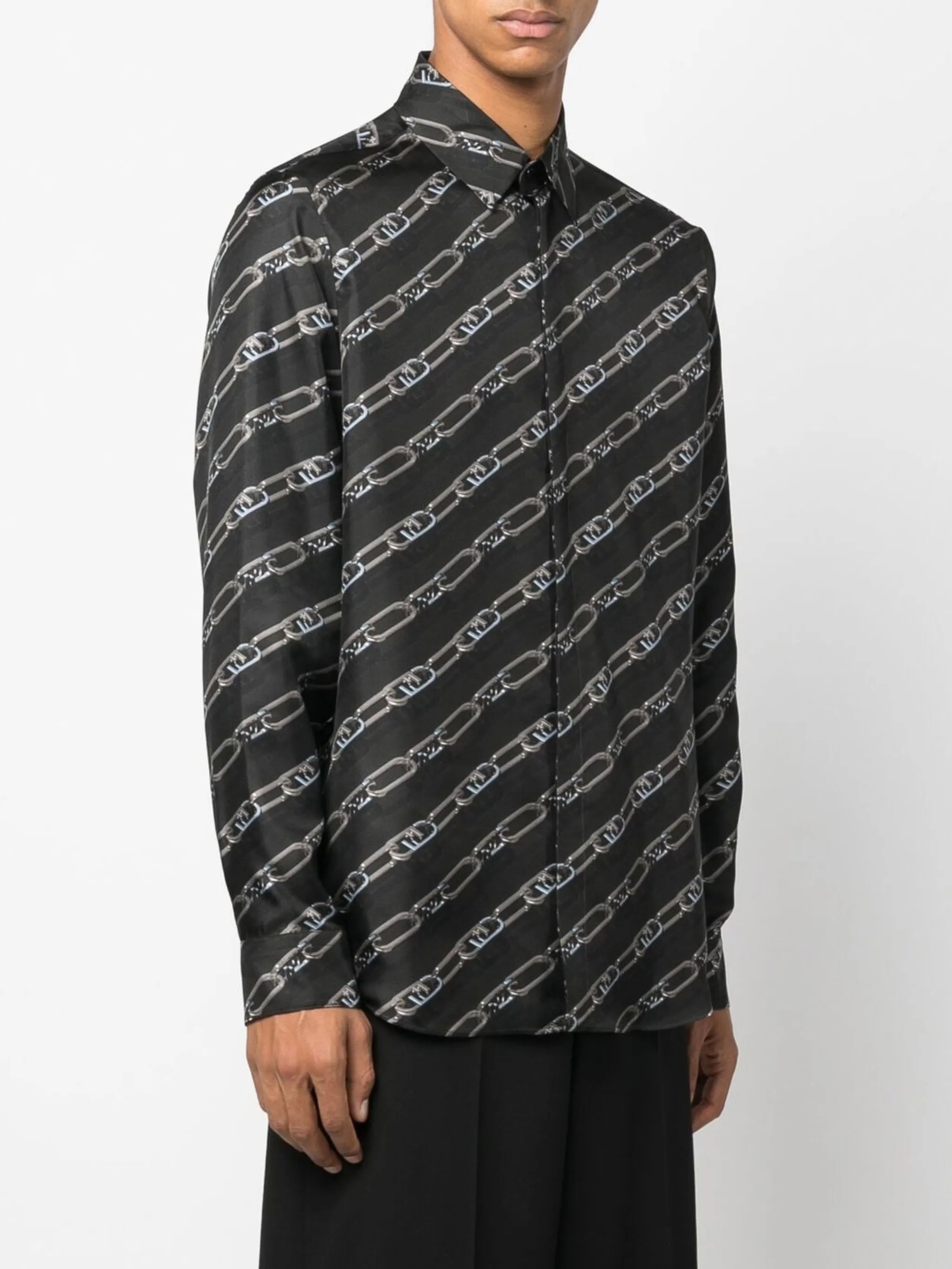 FF-logo print silk shirt