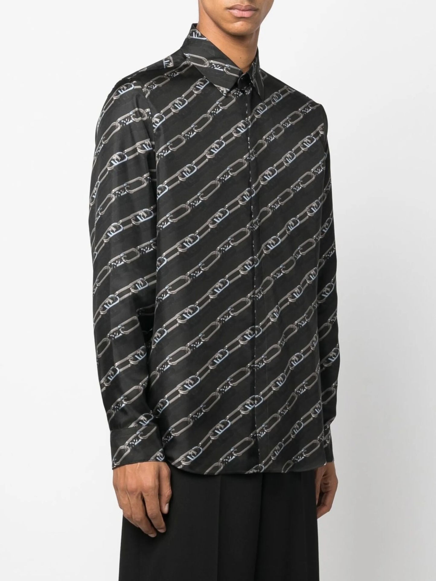 FF-logo print silk shirt