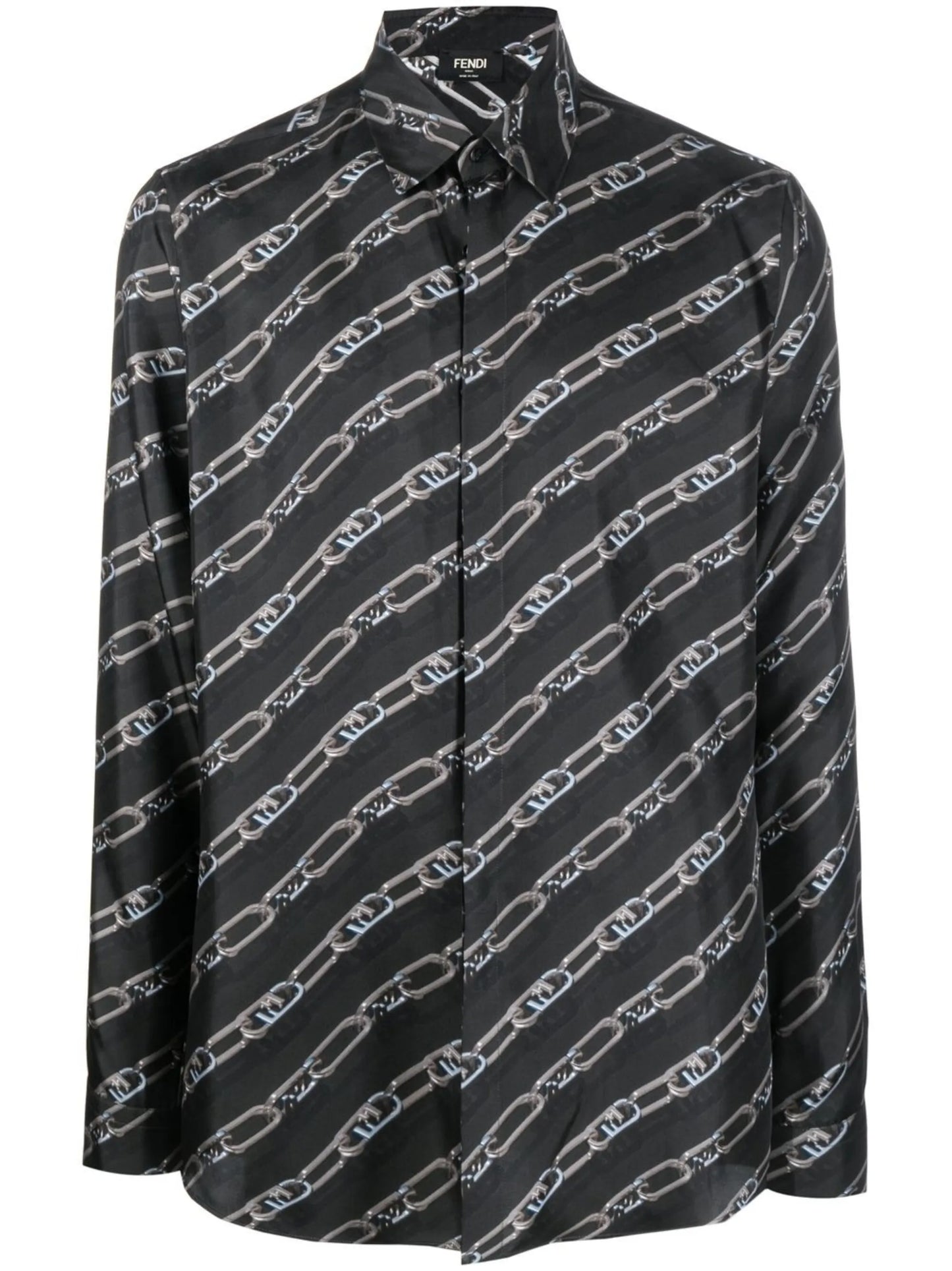 FF-logo print silk shirt