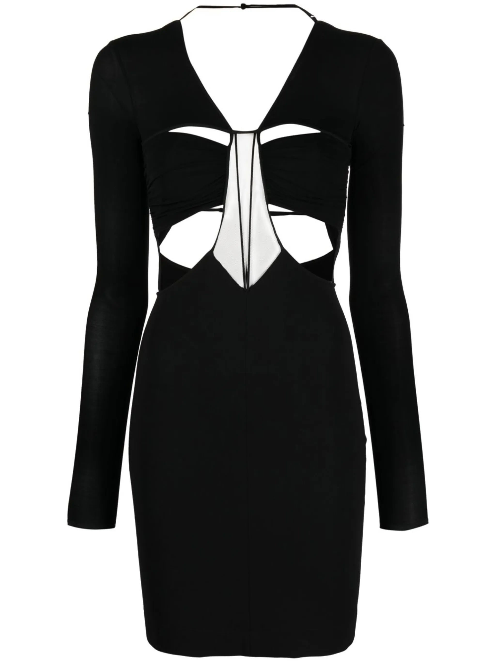 cut-out detail V-neck dress