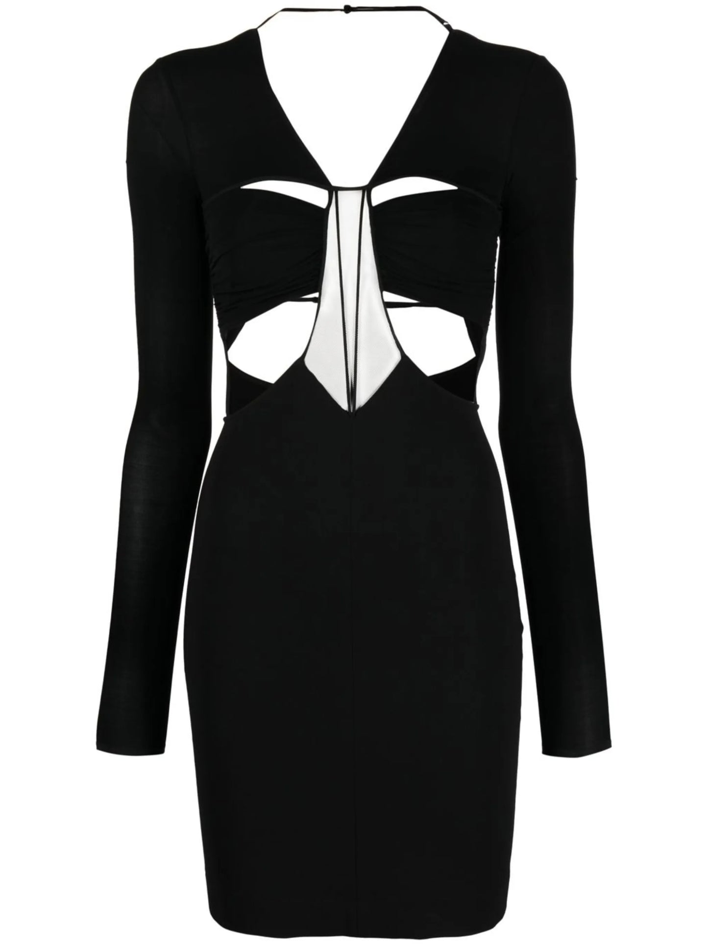 cut-out detail V-neck dress