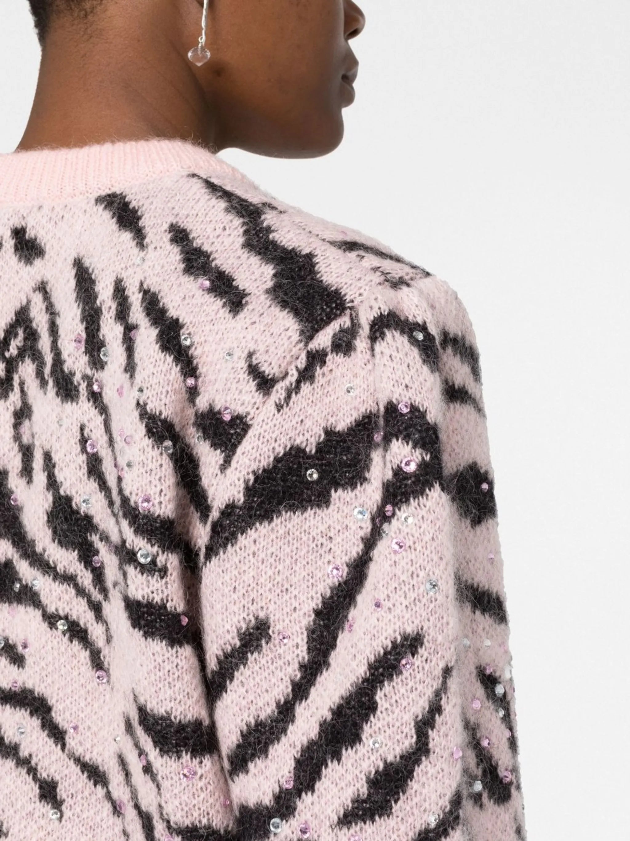 animal-pattern knit cardigan
