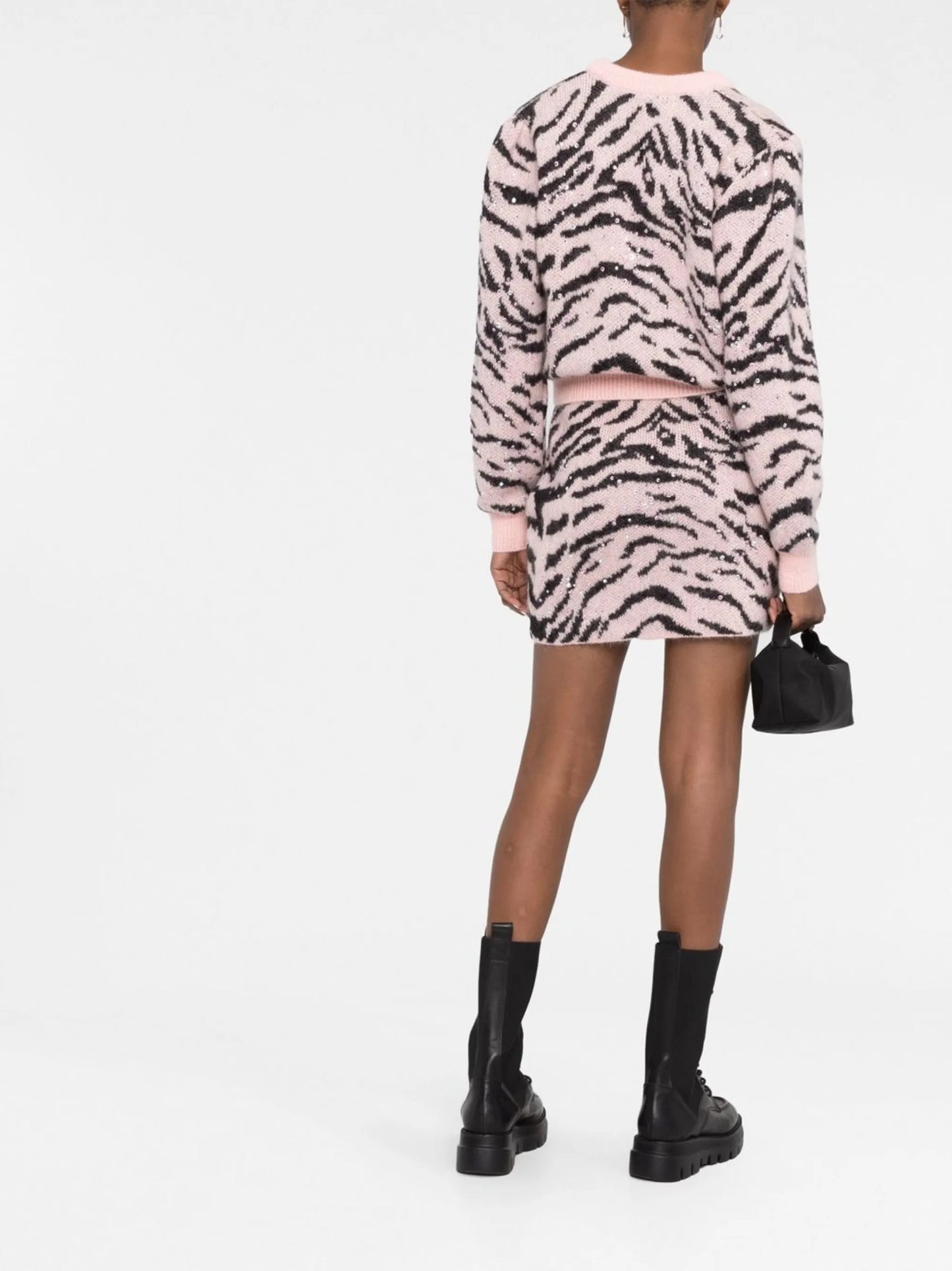 animal-pattern knit cardigan