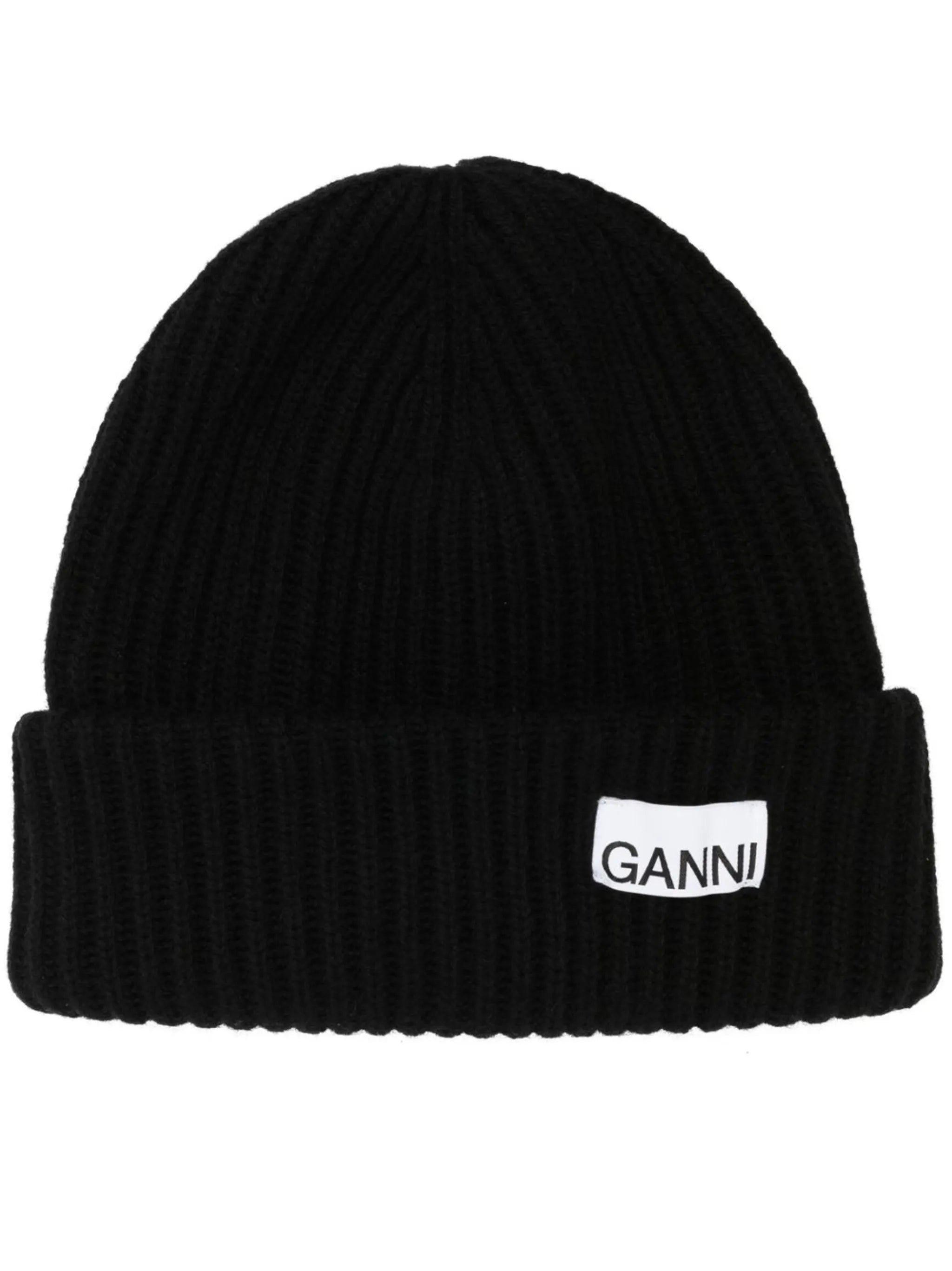 oversized beanie in rib-wool knit