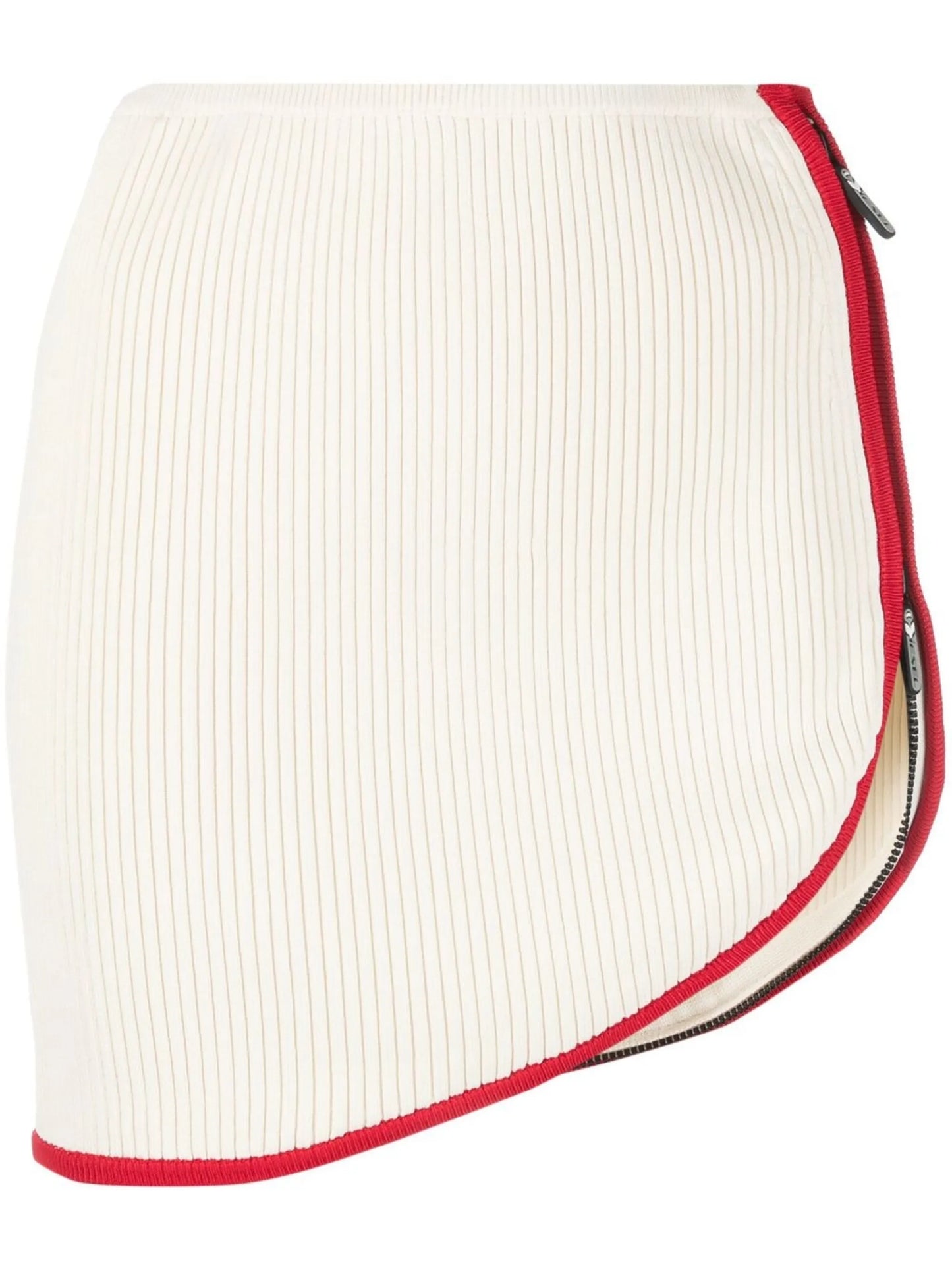 ribbed-knit asymmetric mini skirt