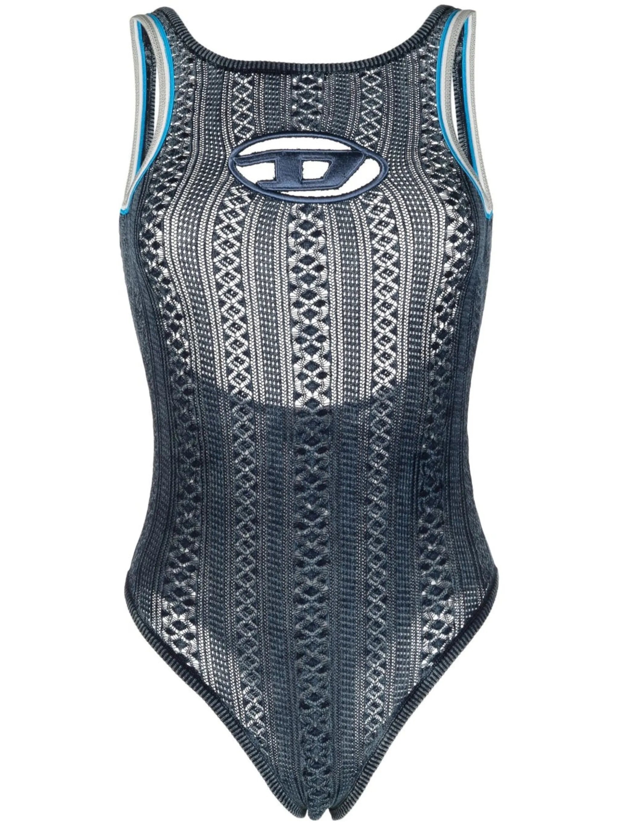 cut-out-logo knitted body top