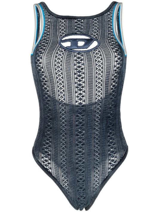 cut-out-logo knitted body top