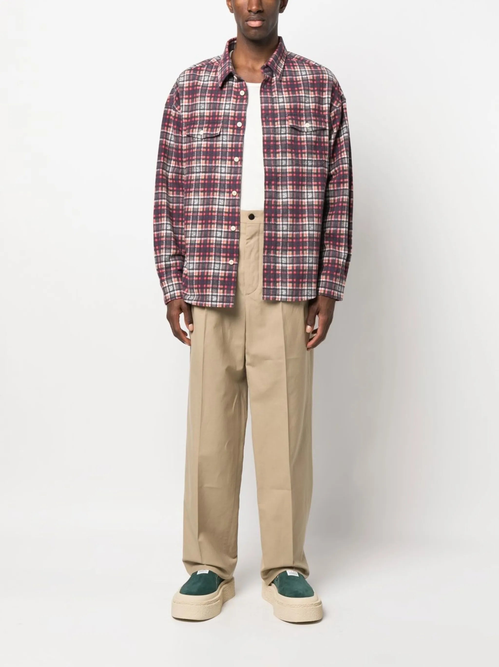 wide-leg tailored trousers