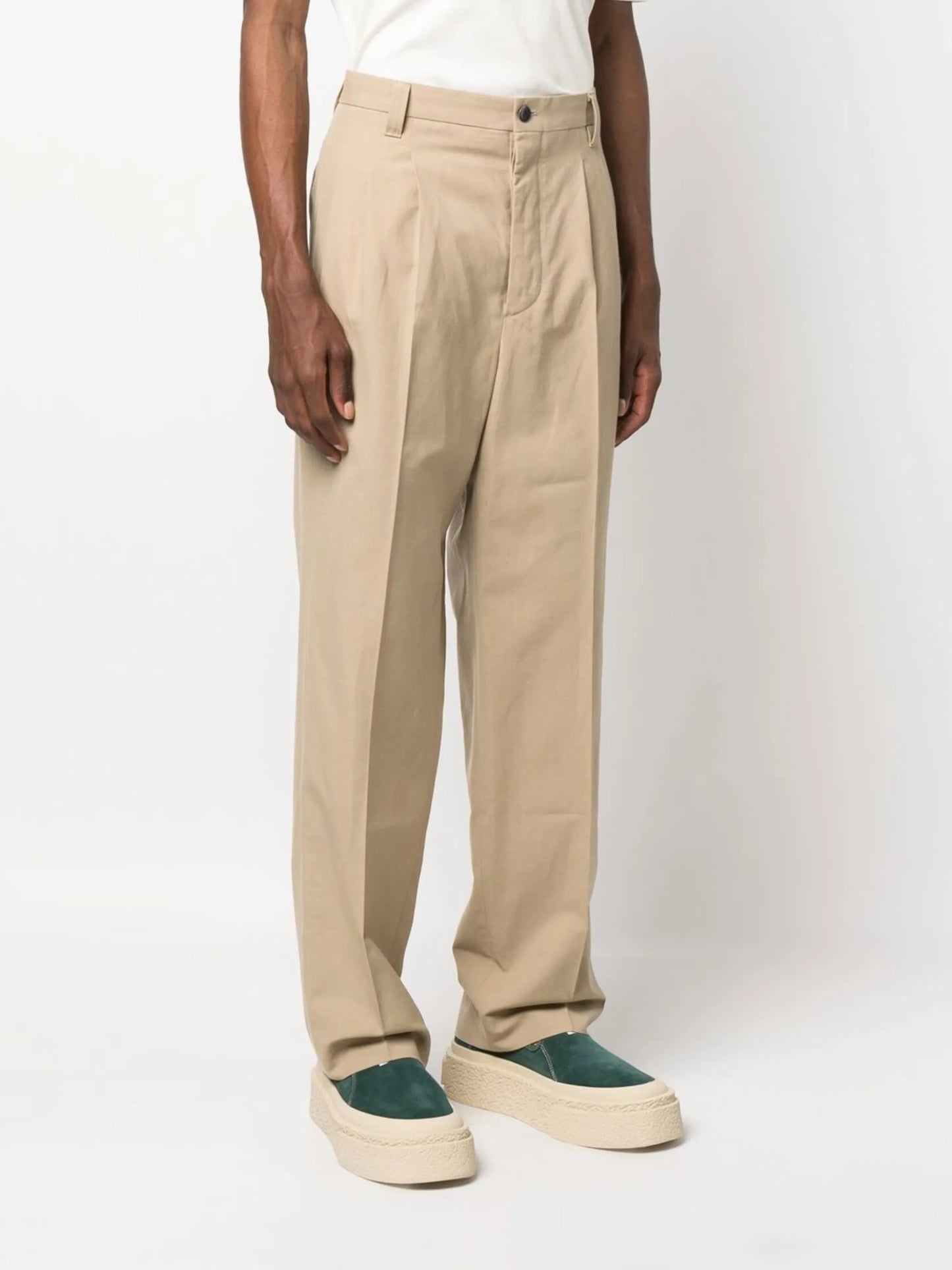 wide-leg tailored trousers