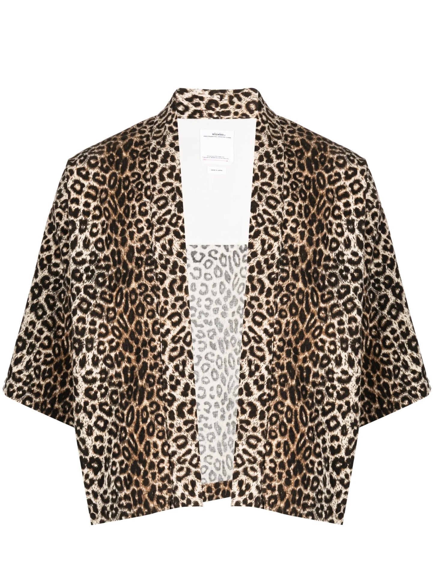 leopard-print open-front shirt