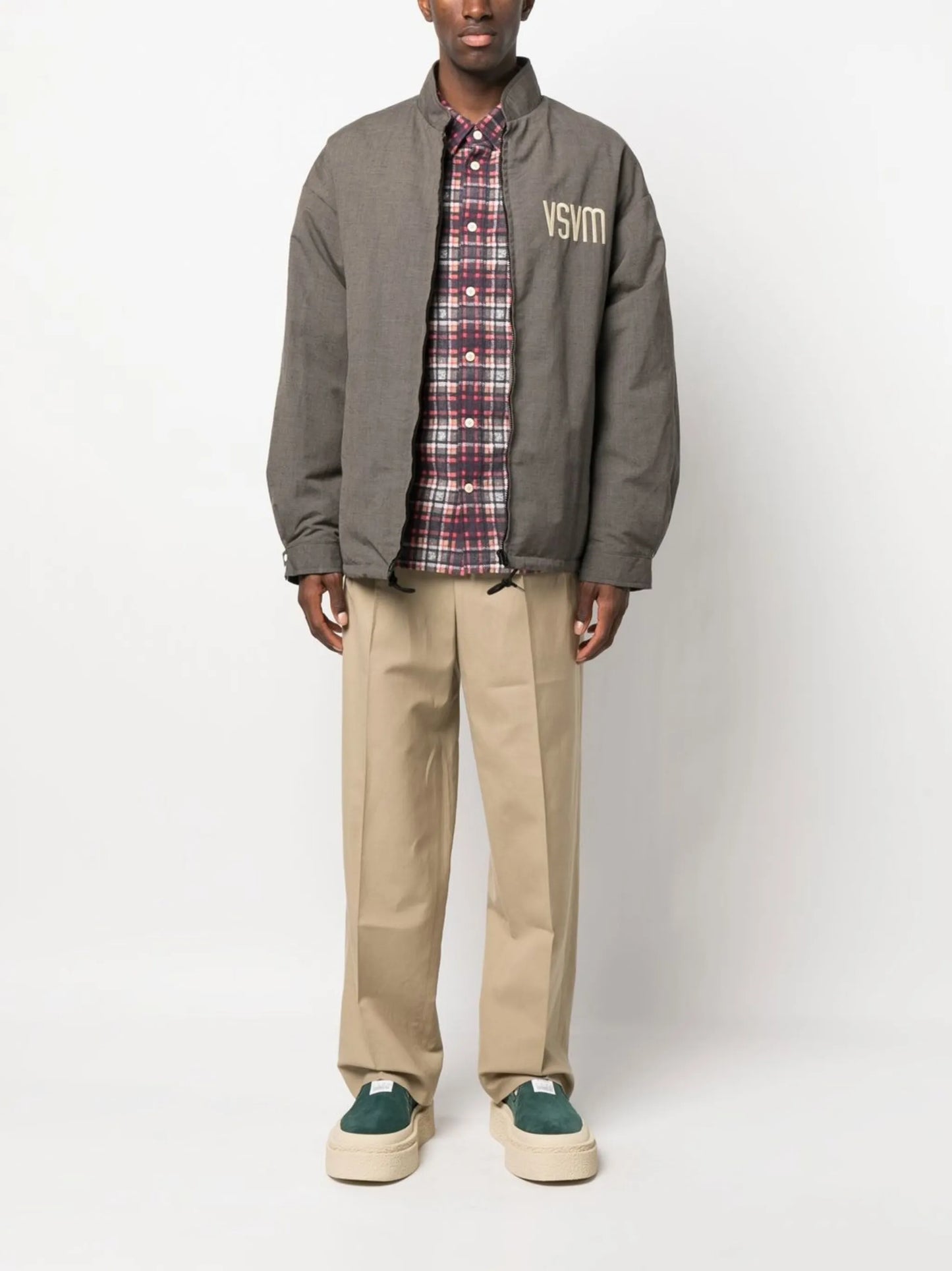 logo-print wool jacket
