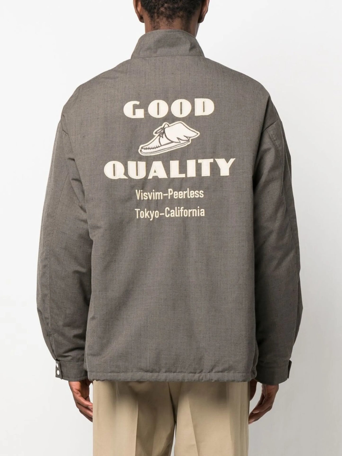logo-print wool jacket
