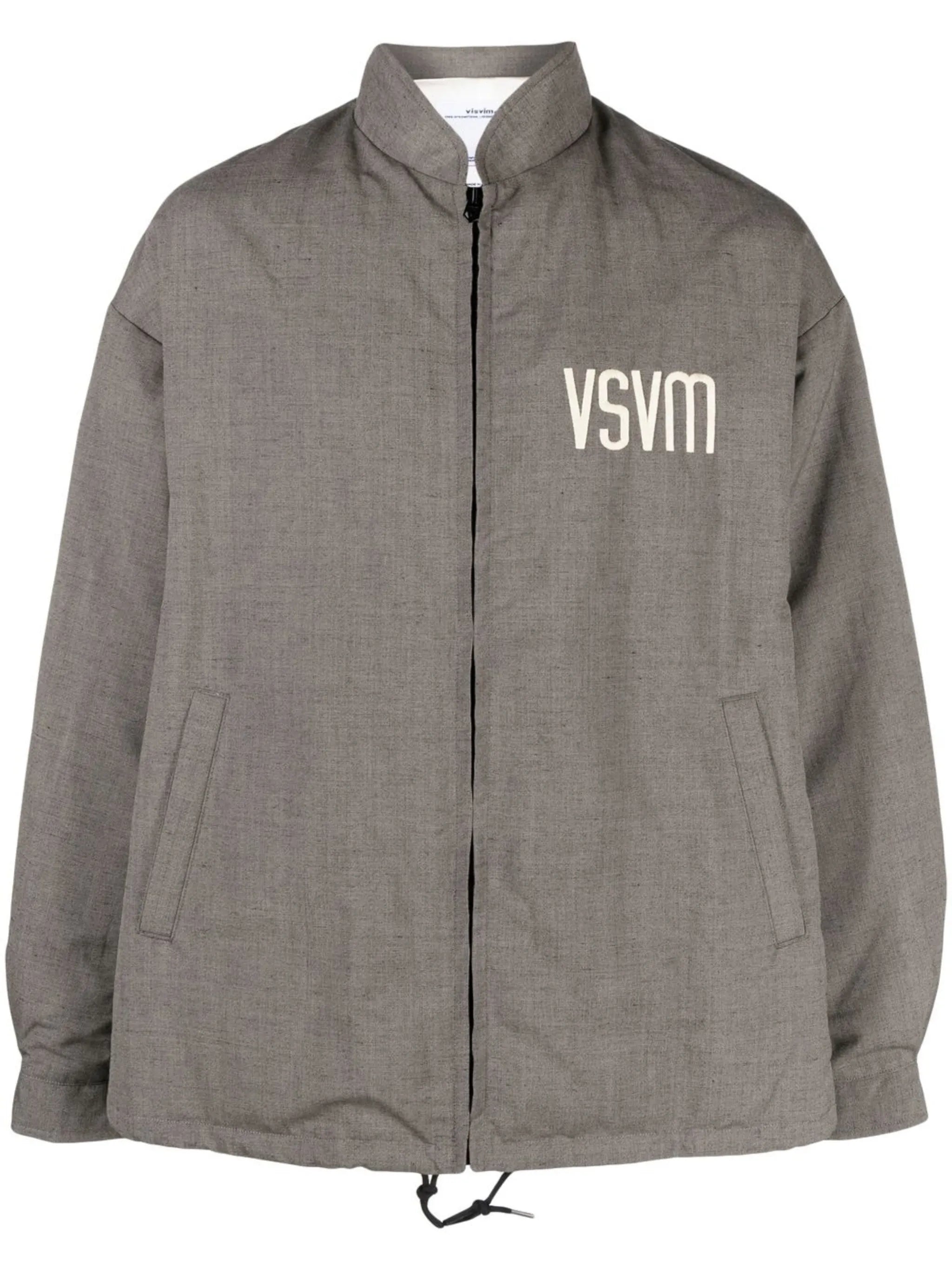 logo-print wool jacket