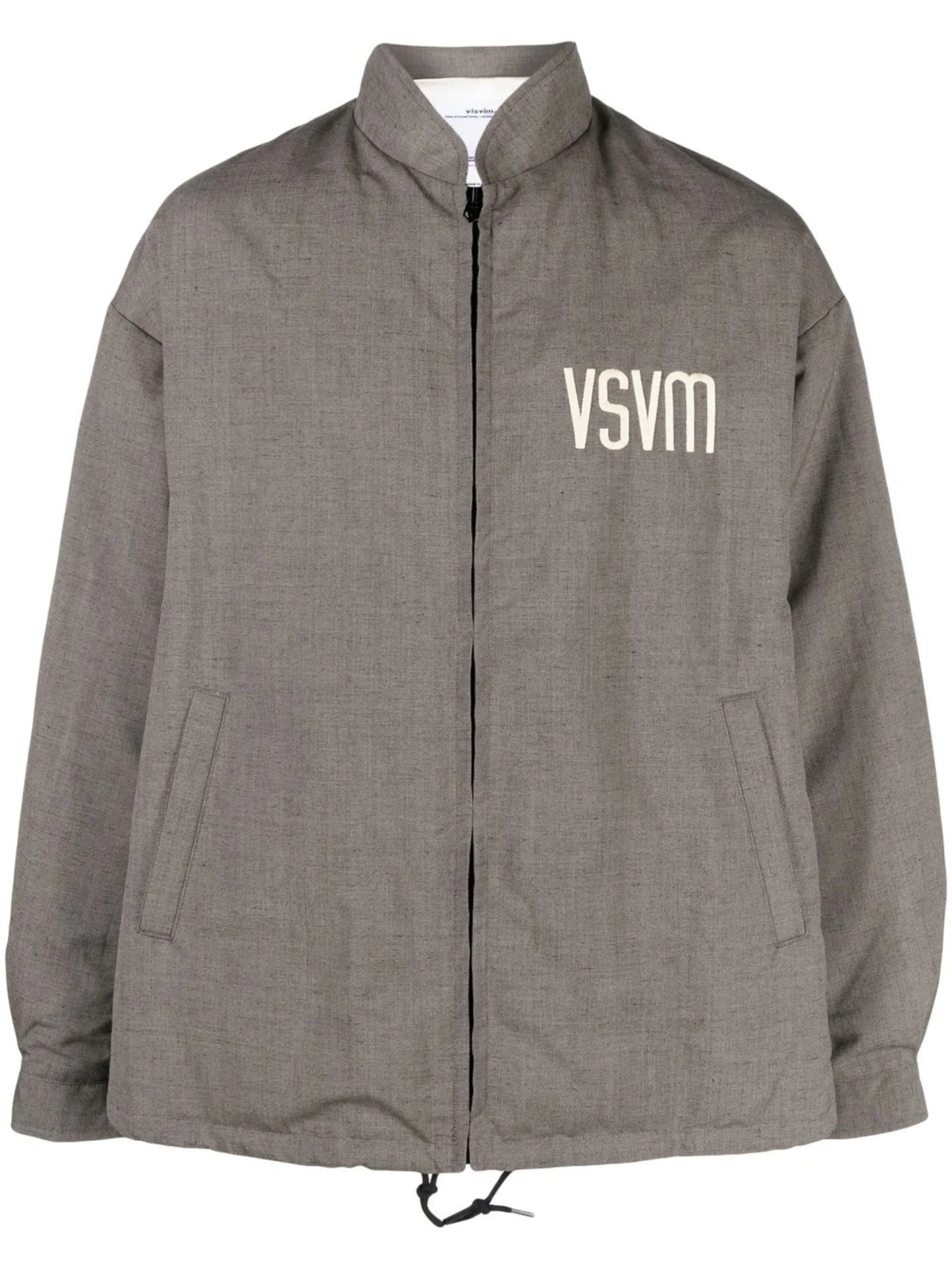 logo-print wool jacket