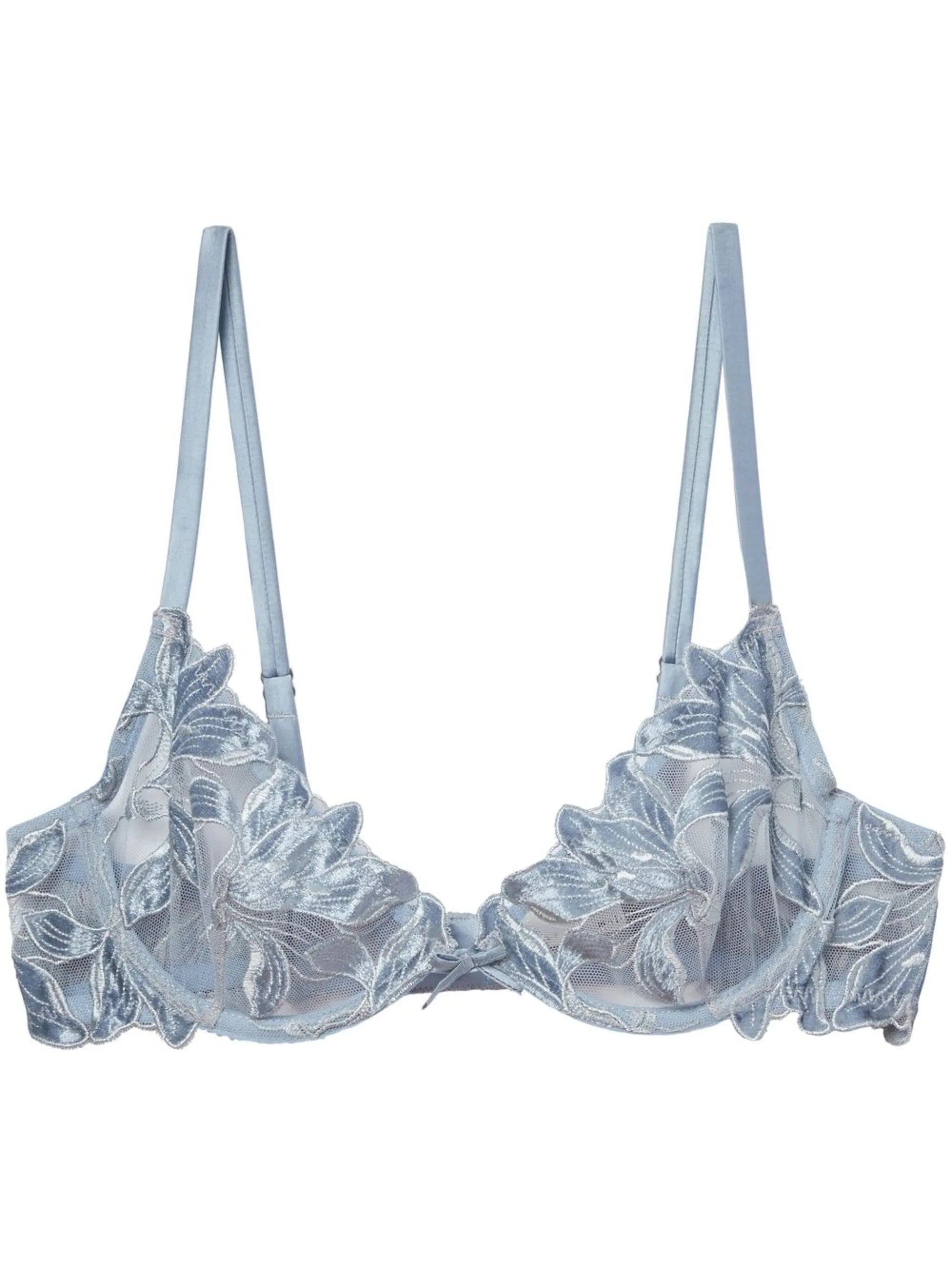 Velvet Lily embroidered-lace bra