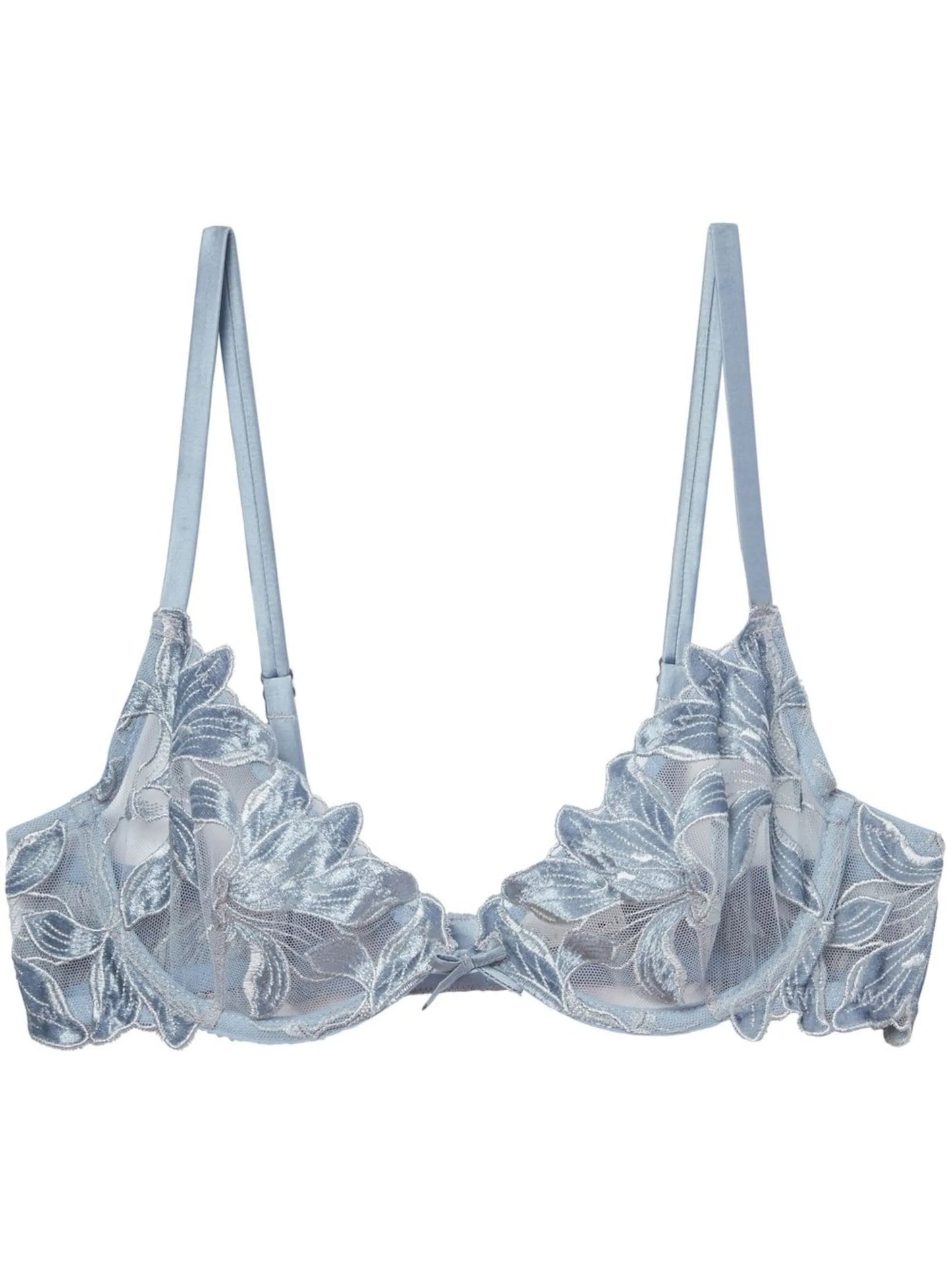 Velvet Lily embroidered-lace bra