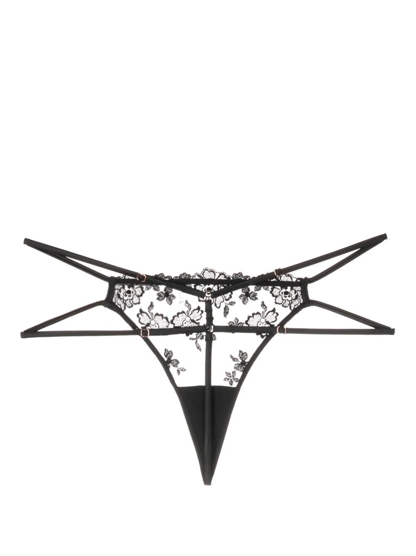 stud-detail embroidered thong