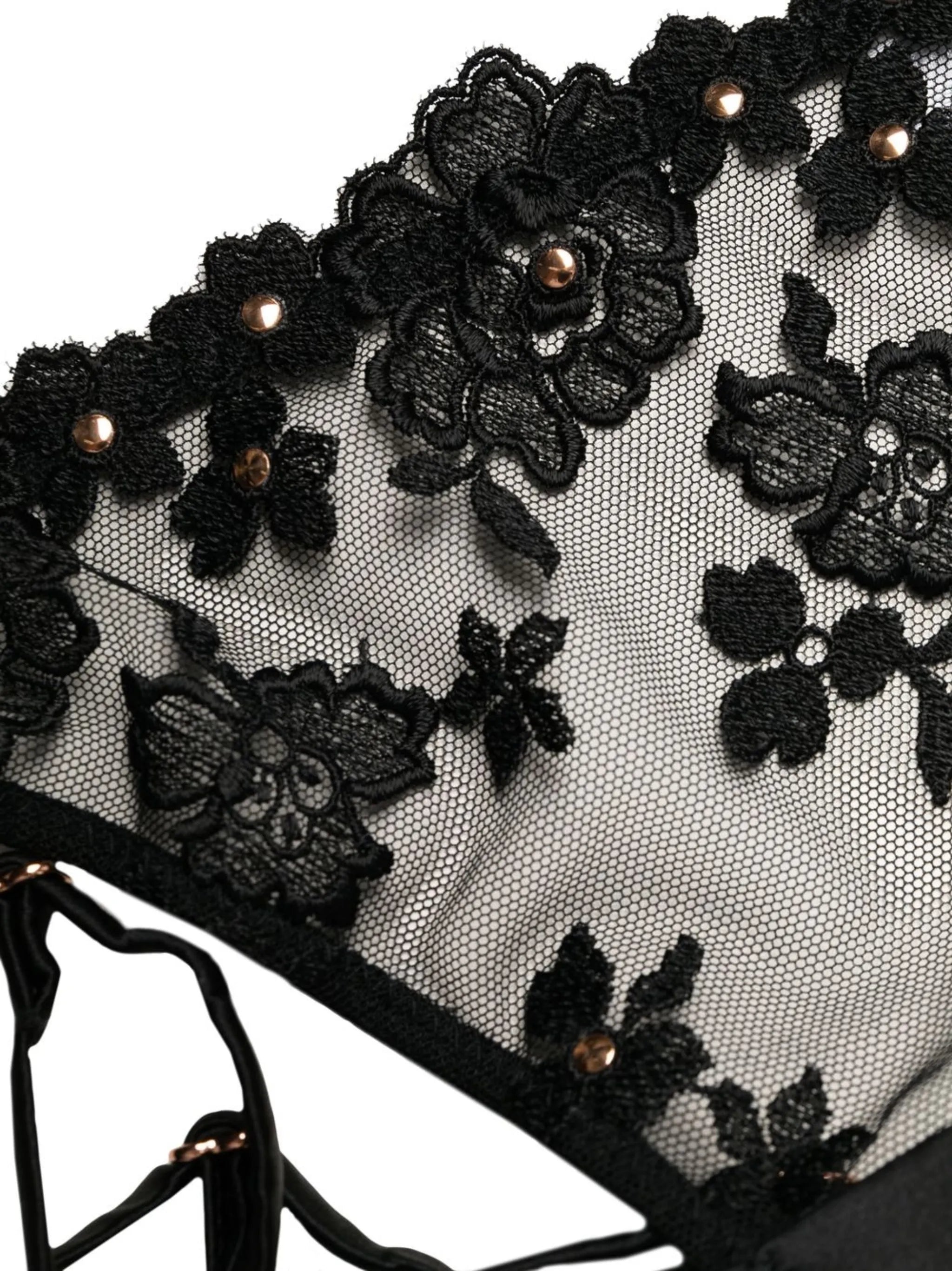 stud-detail embroidered thong