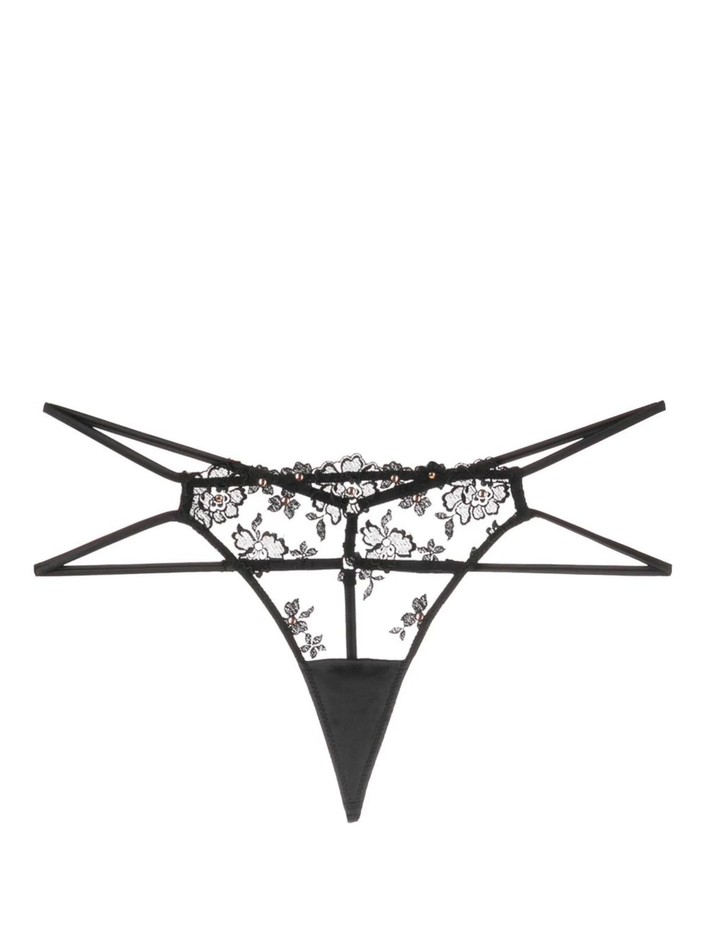 stud-detail embroidered thong