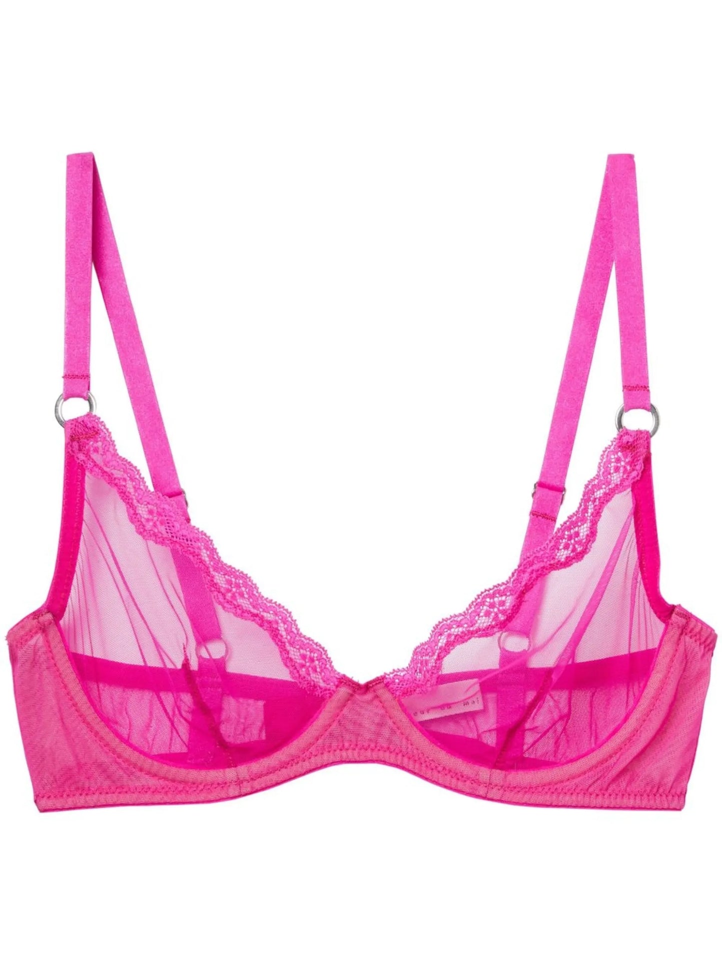 sheer tulle demi-cup bra