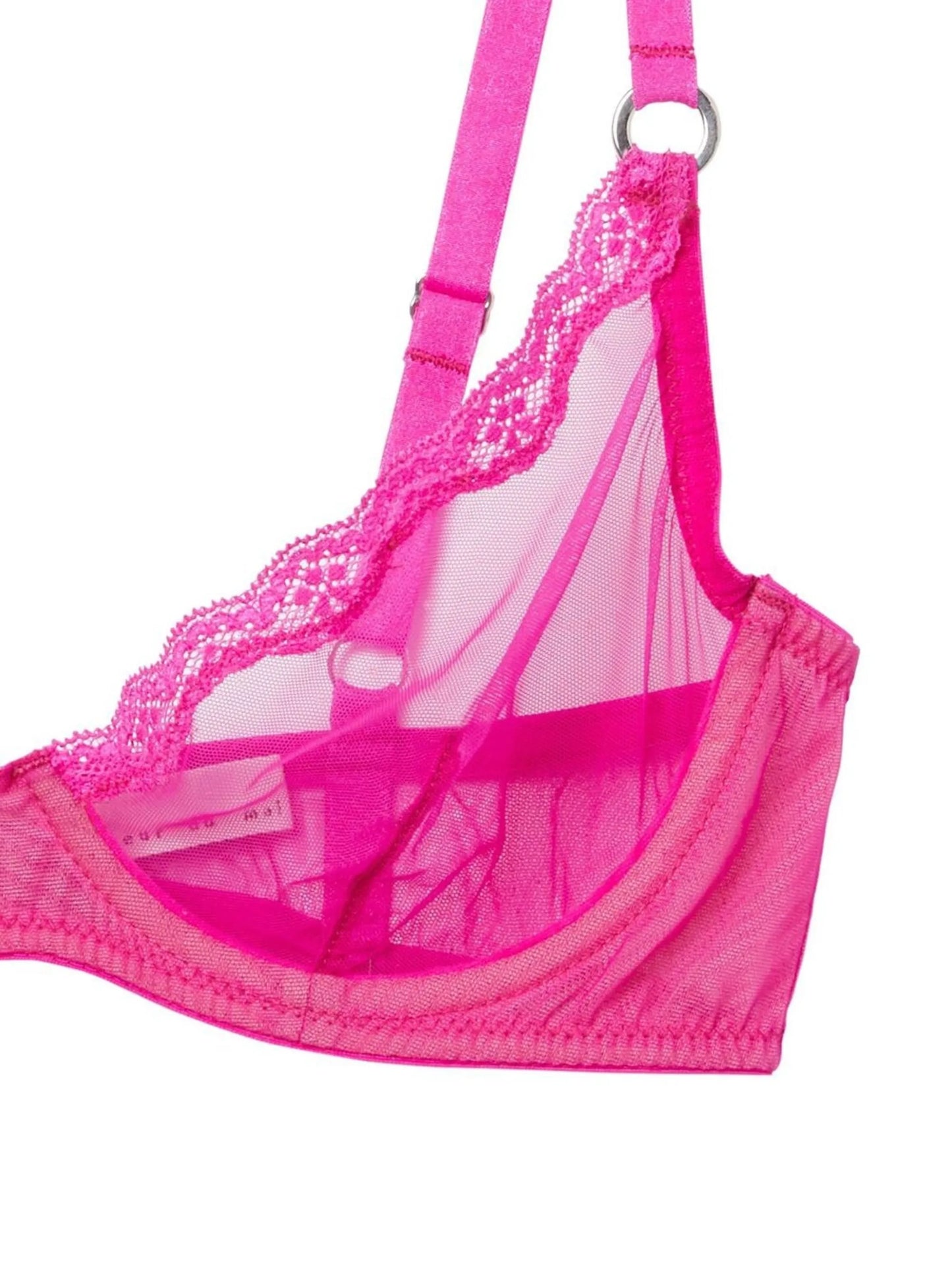 sheer tulle demi-cup bra