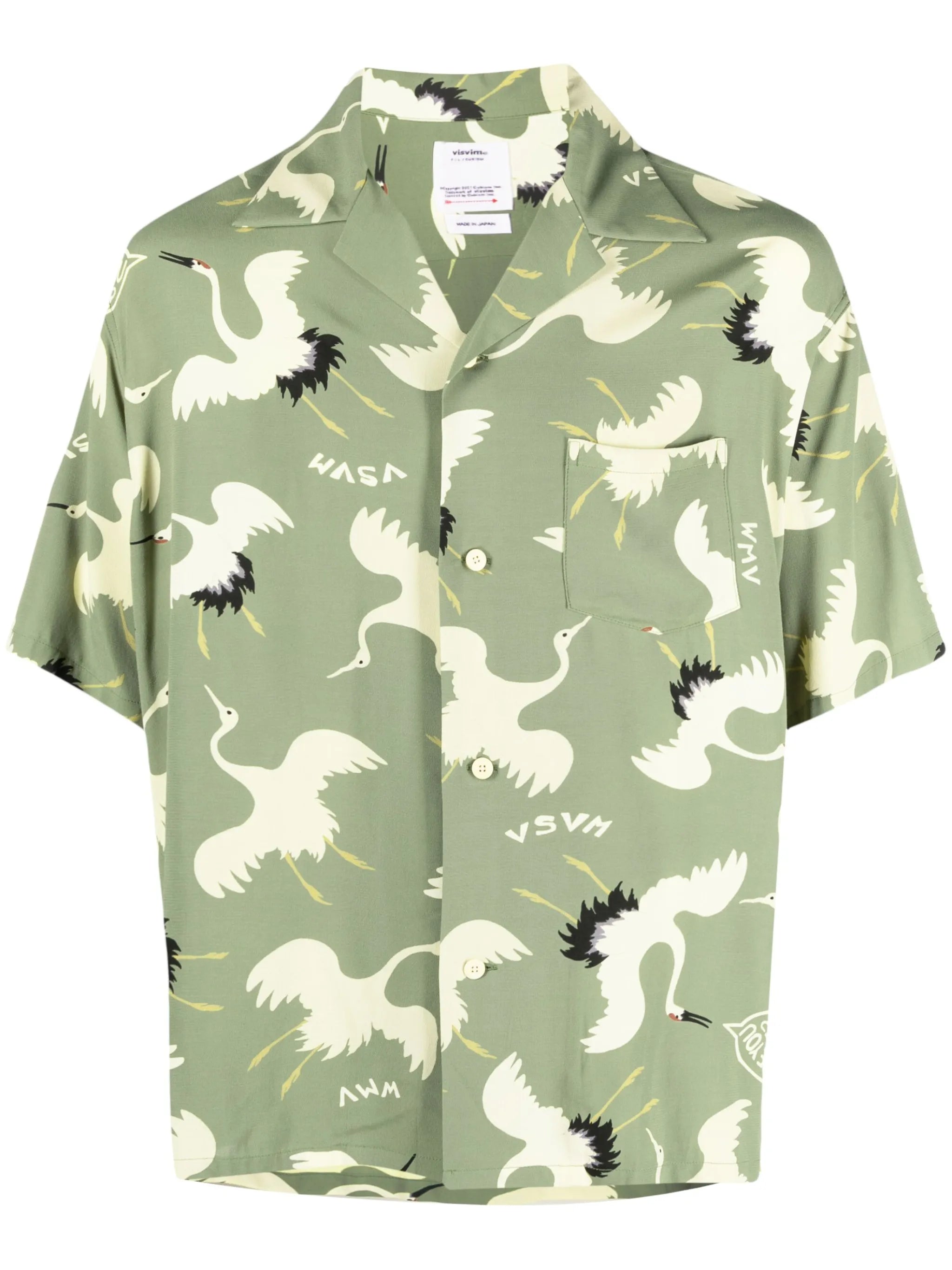 graphic-print buttoned shirt