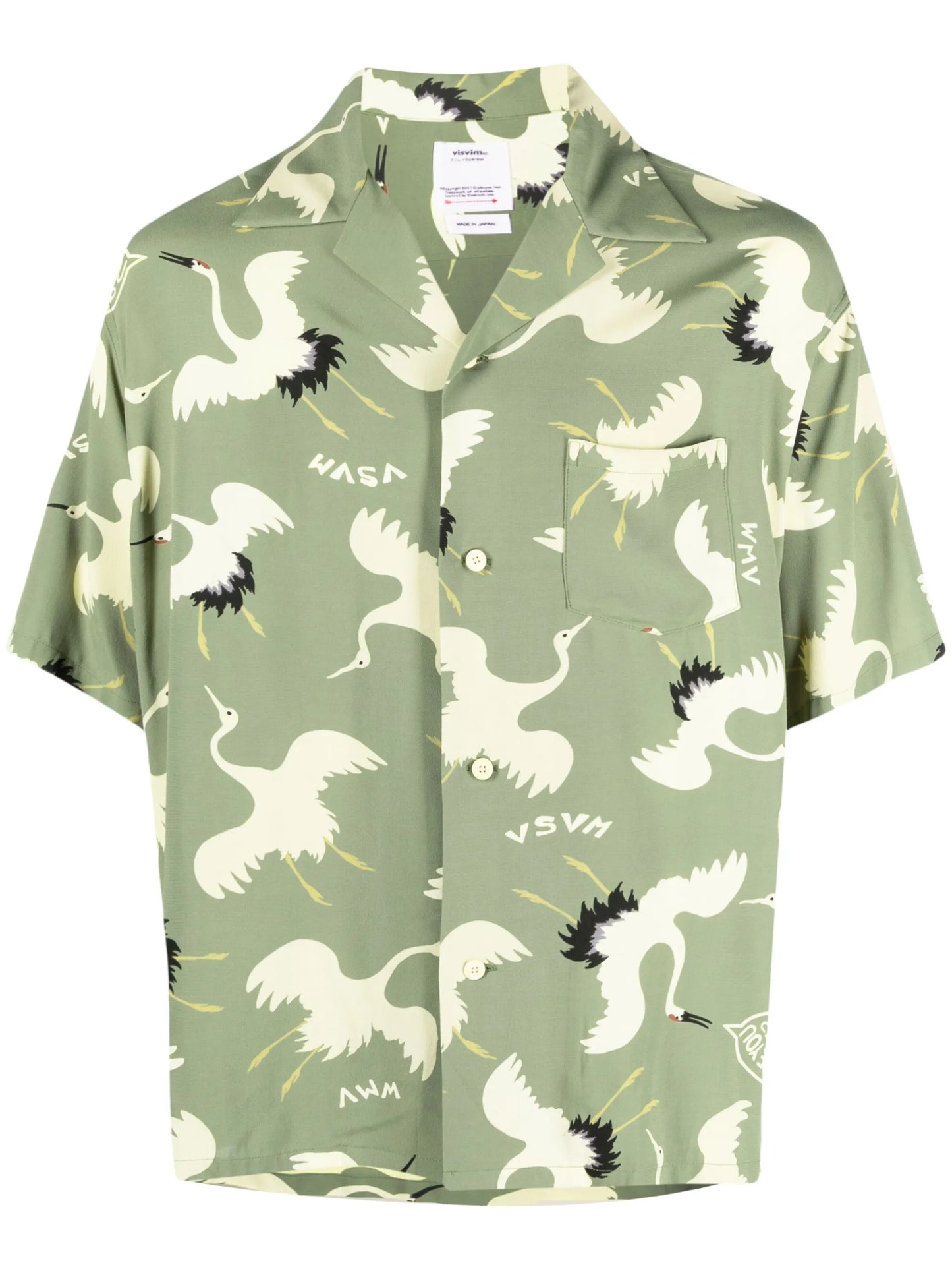 graphic-print buttoned shirt