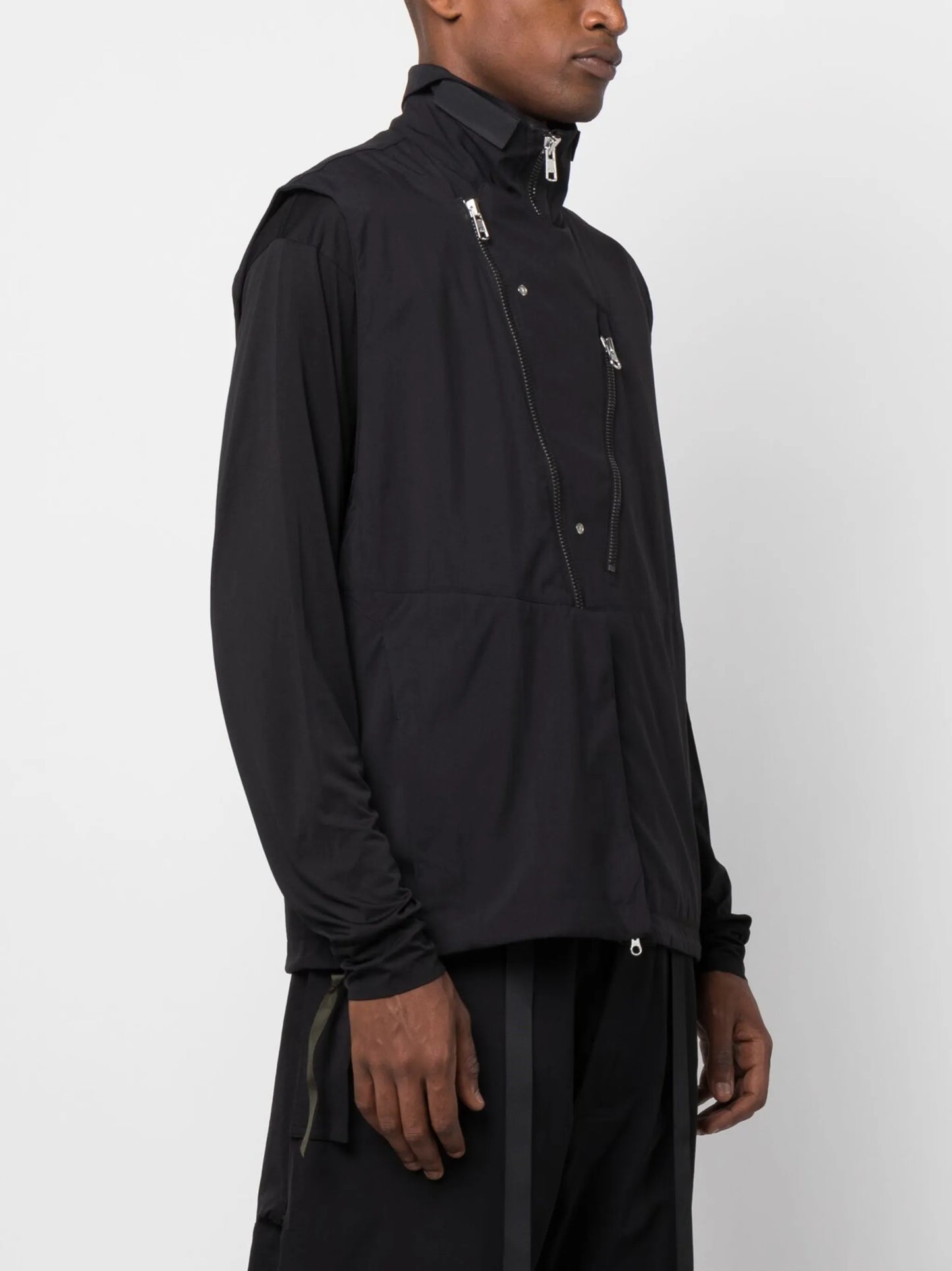 Rider layered zipped gilet