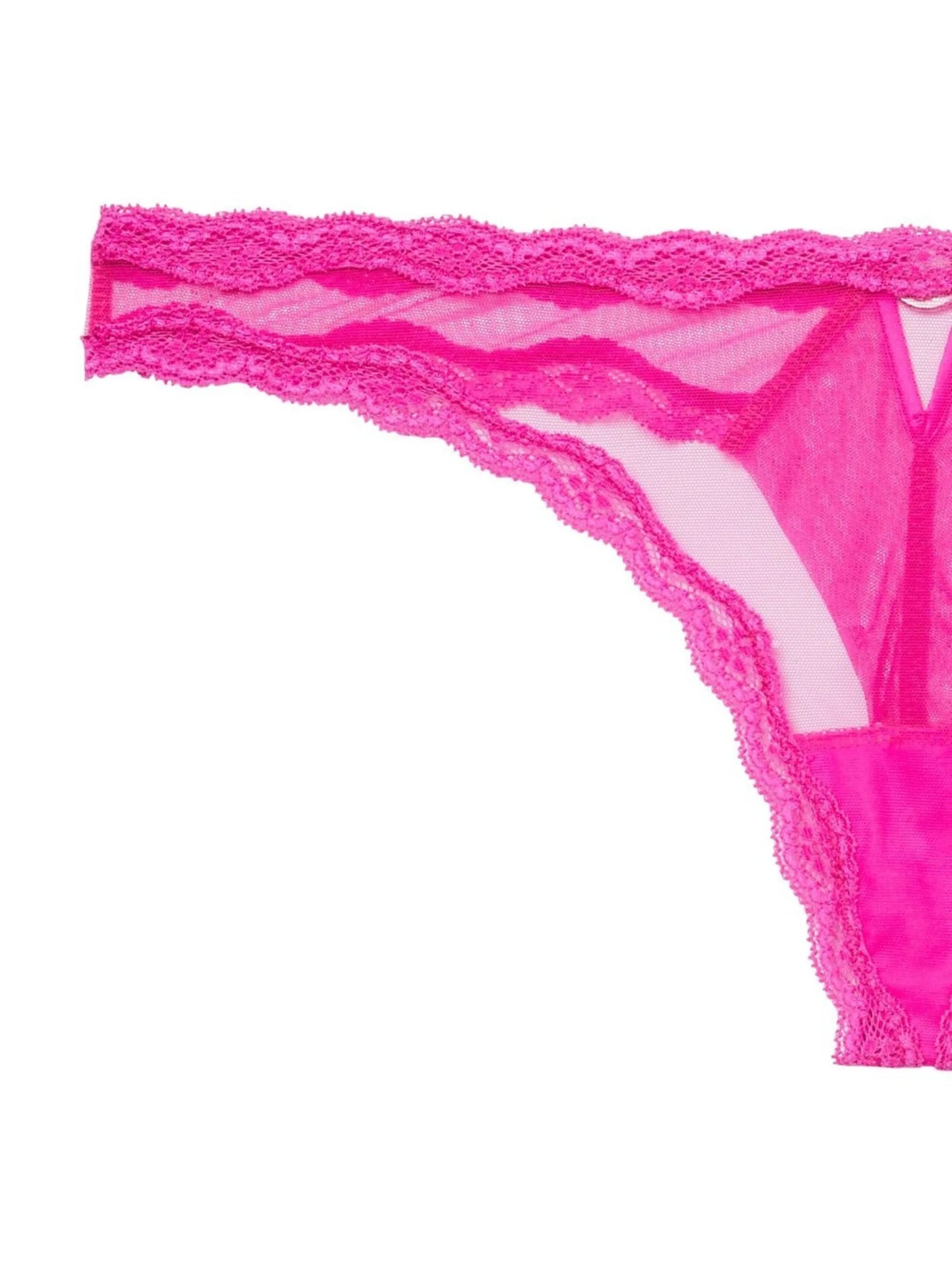 sheer lace-trim thong